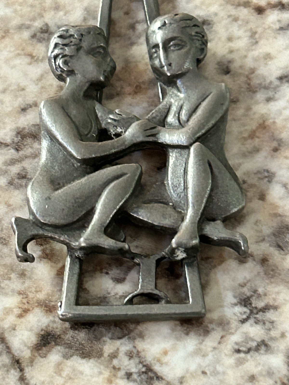 Pendant-Cathedral Gemini May 22-June 21 Genuine Pewter, Twins, Zodiac