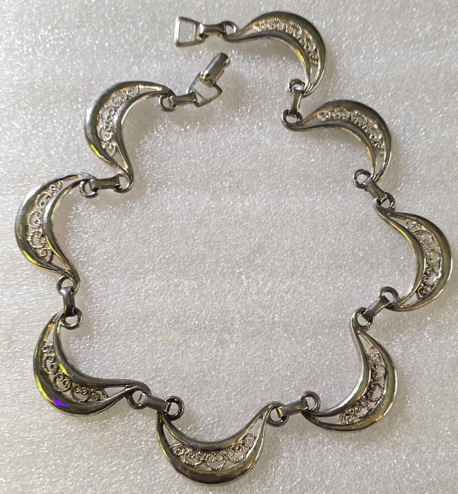 Vintage Etruscan Victorian Revival Curves Openwork Collar Link Necklace