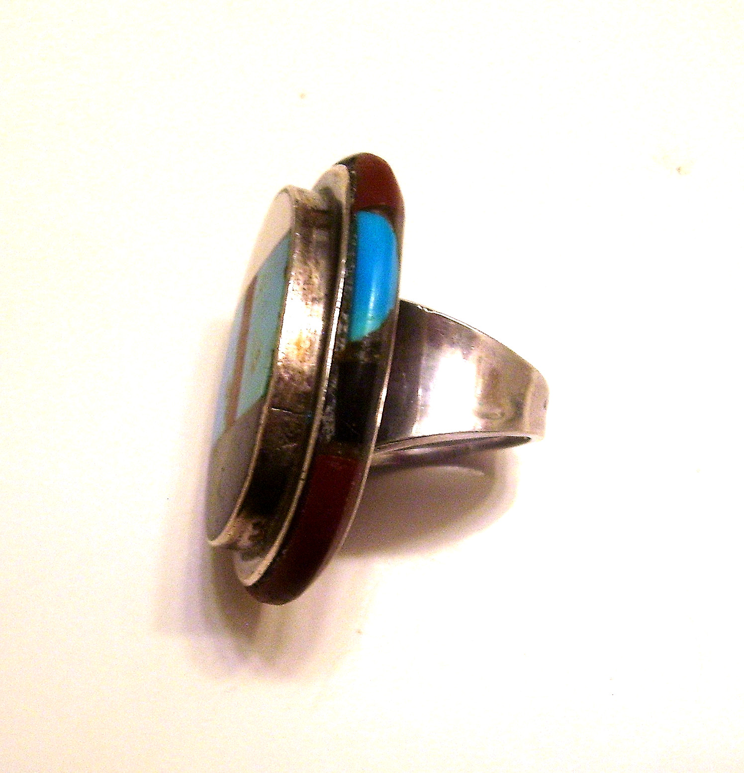Vintage 70s Loloma Inspired Ring w/ Beautiful Inlay Work! Almost 2″! MINT!!