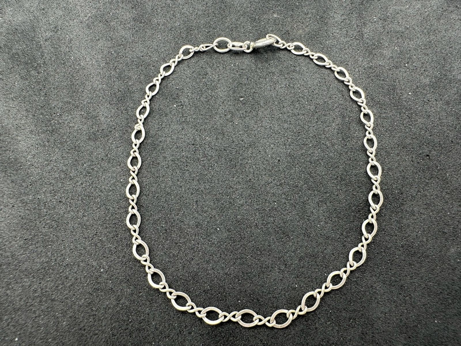 1.24g Vintage Sterling Silver 925 Oval Twist Link Chain Bracelet 7 in M