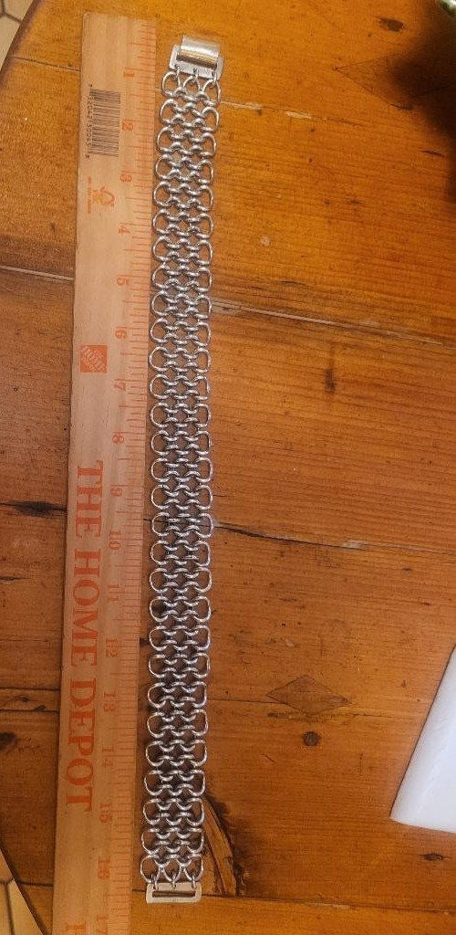Chain Mail Style Heavy Necklace marked 925, 16.5″ in Length