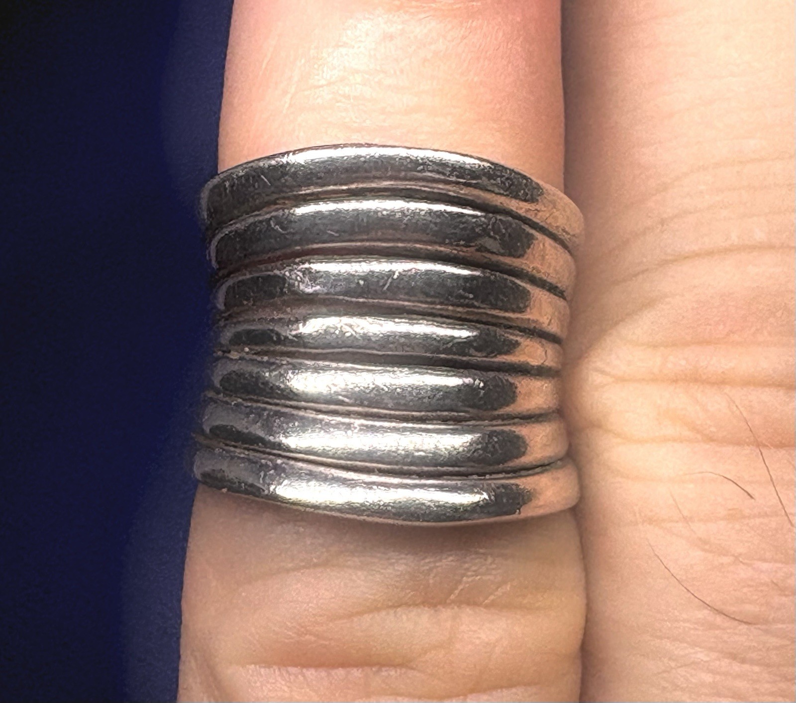(09) Saddle Modernist 6.9g 1970 Vintage 925 Sterling Silver Multi Ring Size 5.25