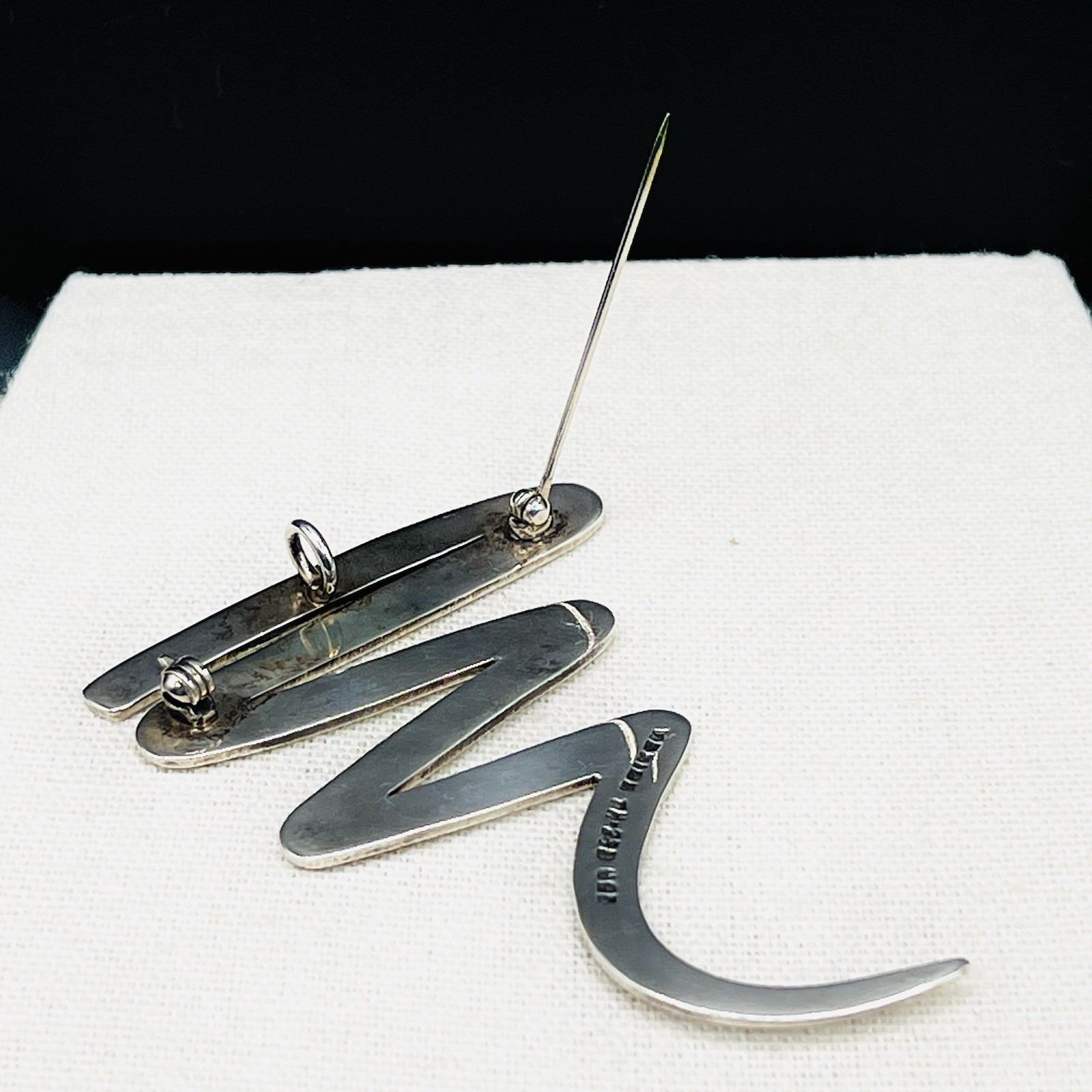 Vintage Mexico TM-248 925 Sterling Modernist Brooch Pendant Necklace Convertible