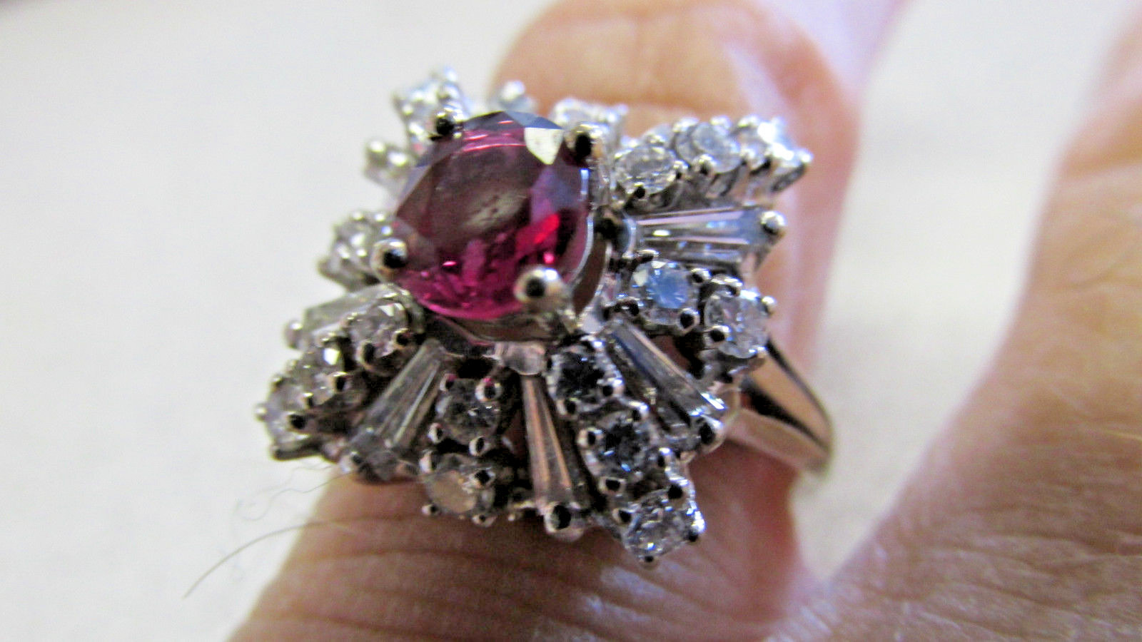 Estate Deep Red Natural Blood Ruby & Diamond Ring G-VVs1- size 7 Make Offer