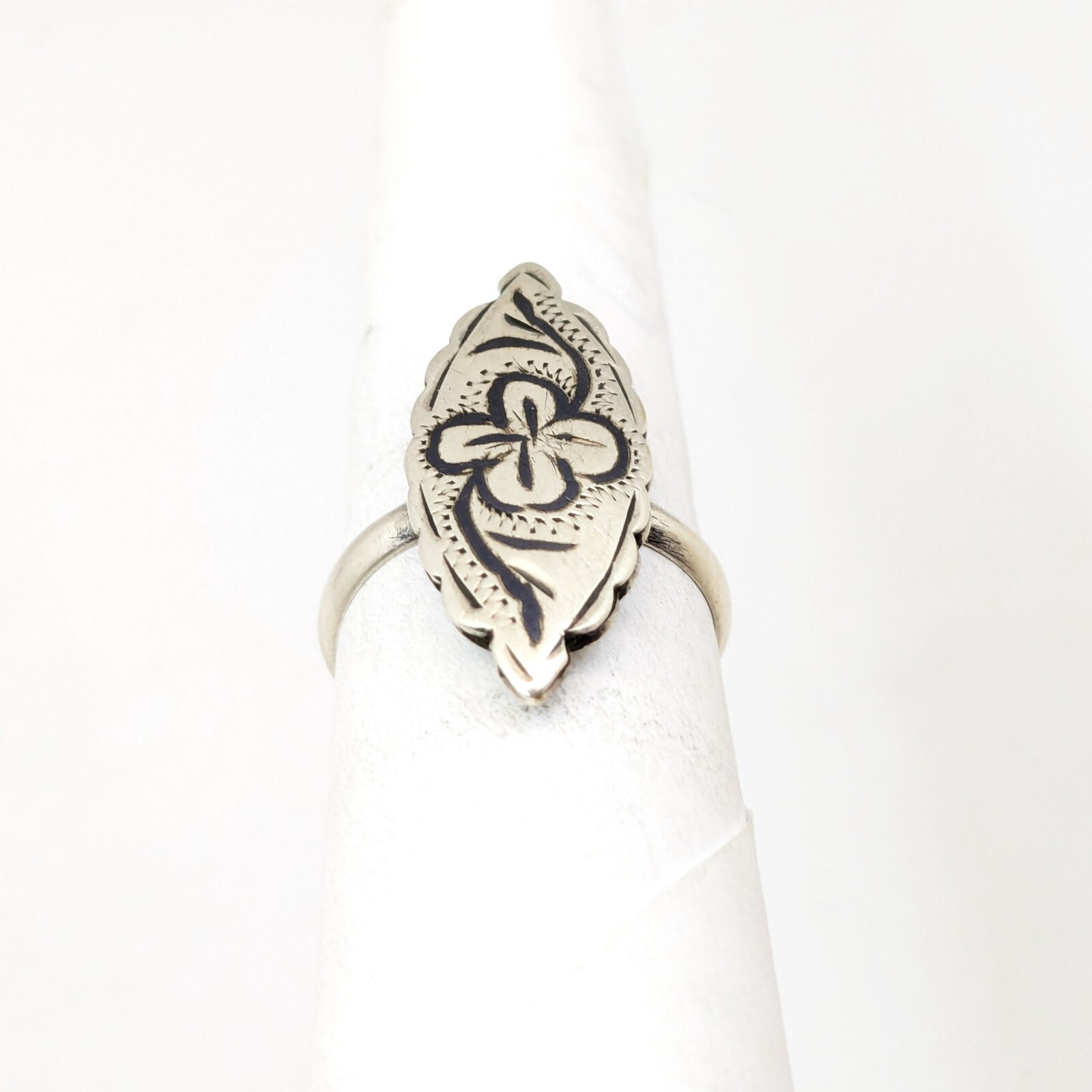 Vintage RING Silver⭐925 stamp Star USSR with Blackening -size: 7US (17.5mm)| #20