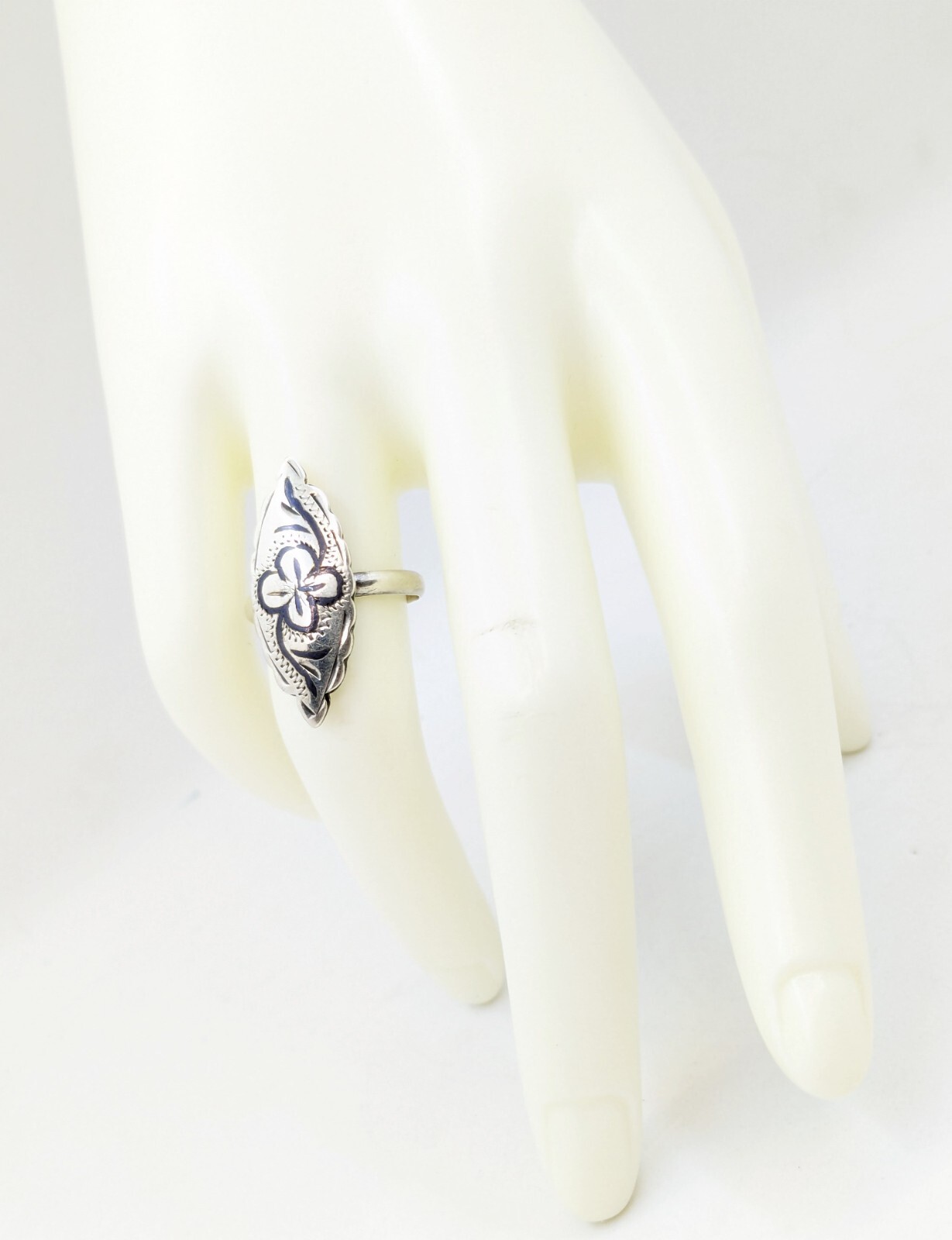 Vintage RING Silver⭐925 stamp Star USSR with Blackening -size: 7US (17.5mm)| #20
