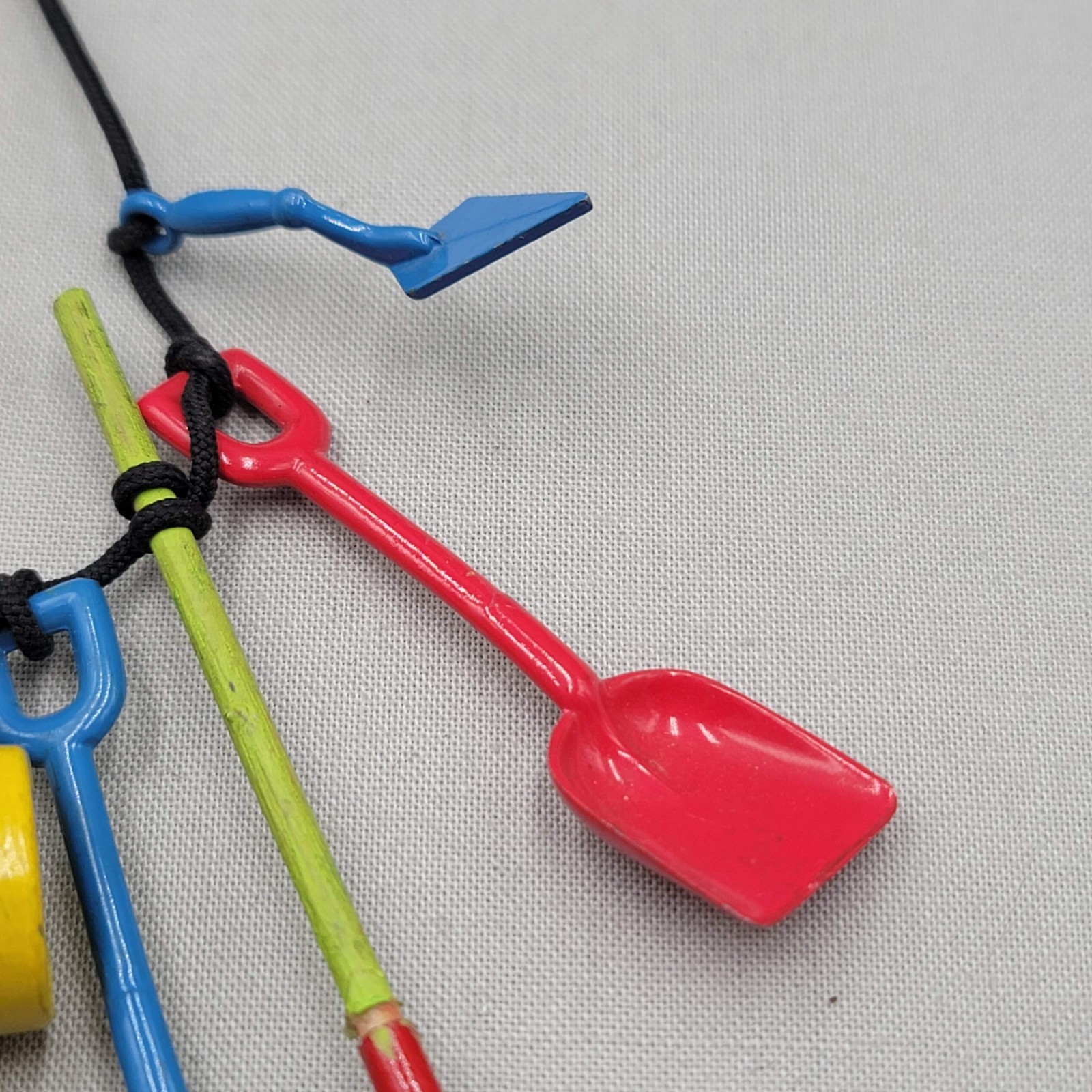 Artisan Gardening Necklace Enamel over Metal Multicolor Miniatures So FUN!