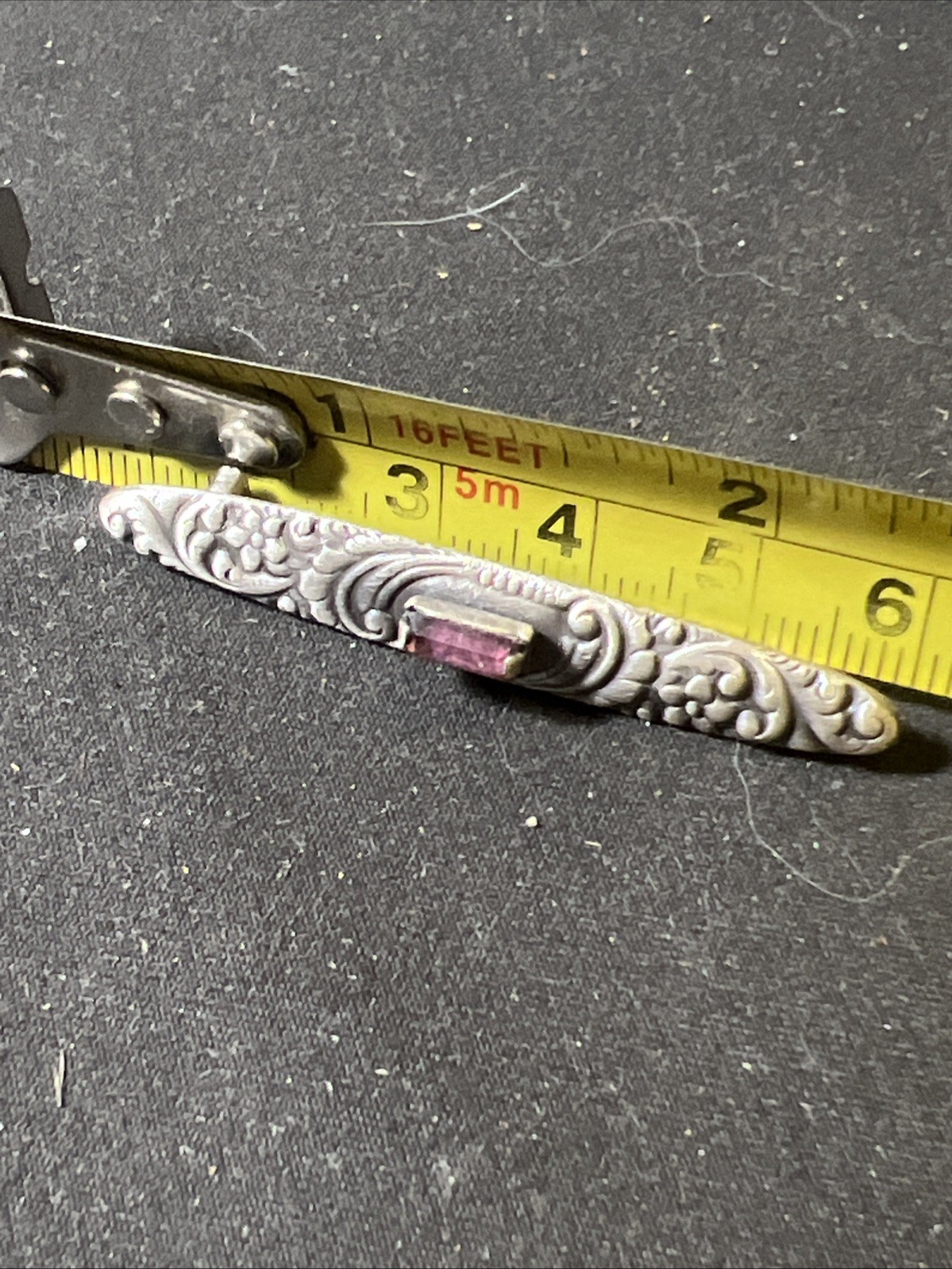 Antique Art Deco Fishson Silverite Rhinestone Bar Pin c.1920’s