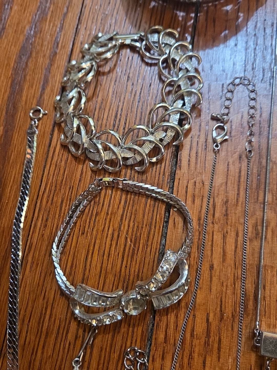 Vintage Estate Jewelry, Brooch, & Earrings Lot Rhinestones