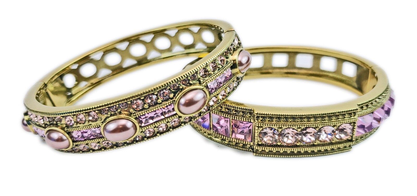 HEIDI DAUS Jewelry 3pc CUT CRYSTAL BEAD TOGGLE BRACELET +2 BANGLE BRACELETS
