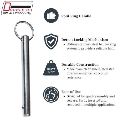 Double HH, 85647, Ring Detent Pin 1/2″ x 2″