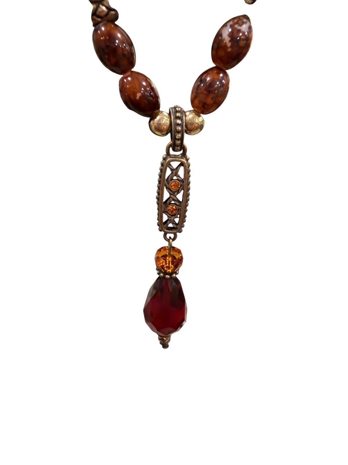 Vintage Amber Bead pendant Necklace from 1930’s to 1950’s