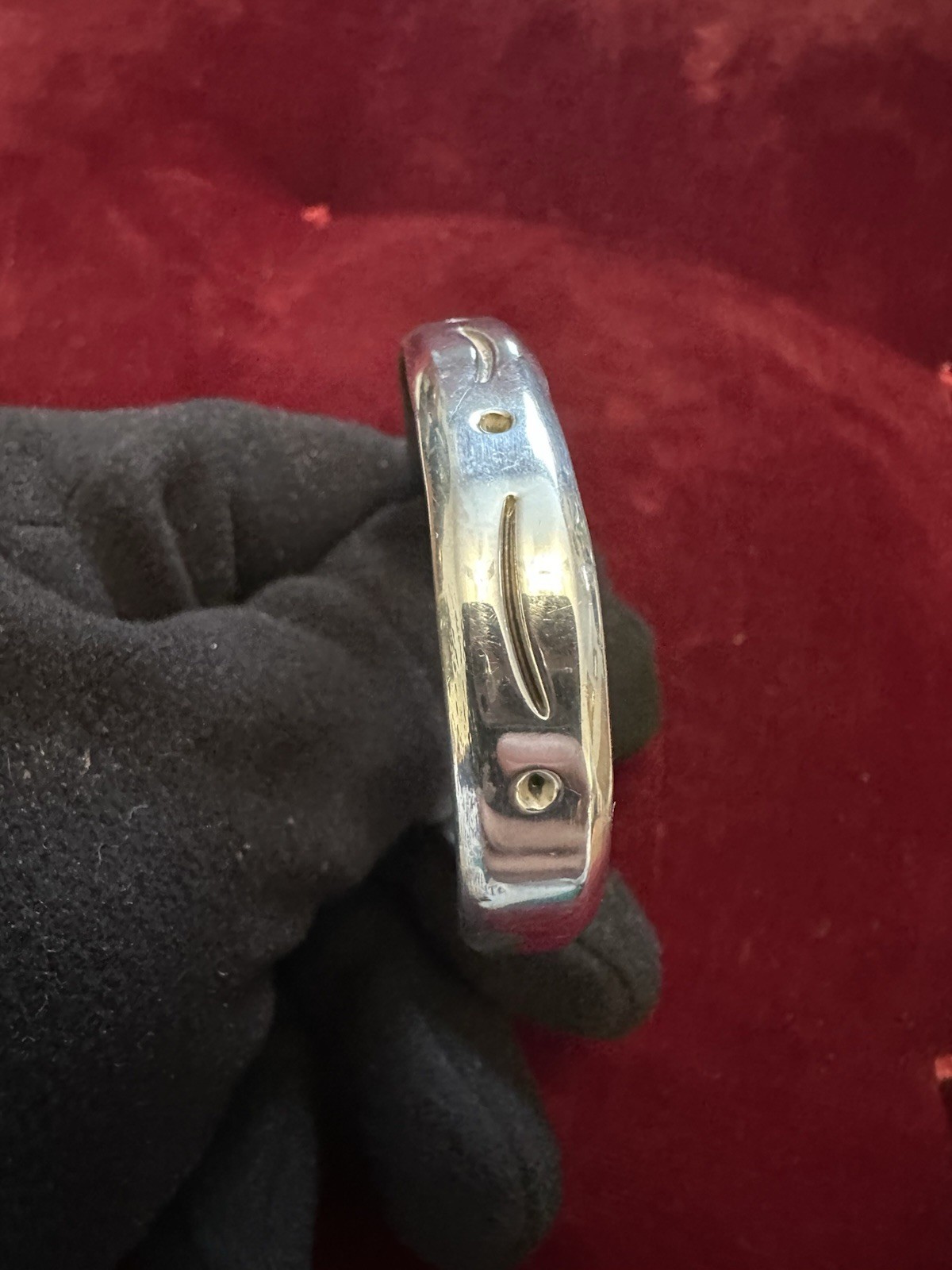 VTG Mexico Sterling Silver Modernist Cutout Cuff Bracelet Signed Mexico 21.4g