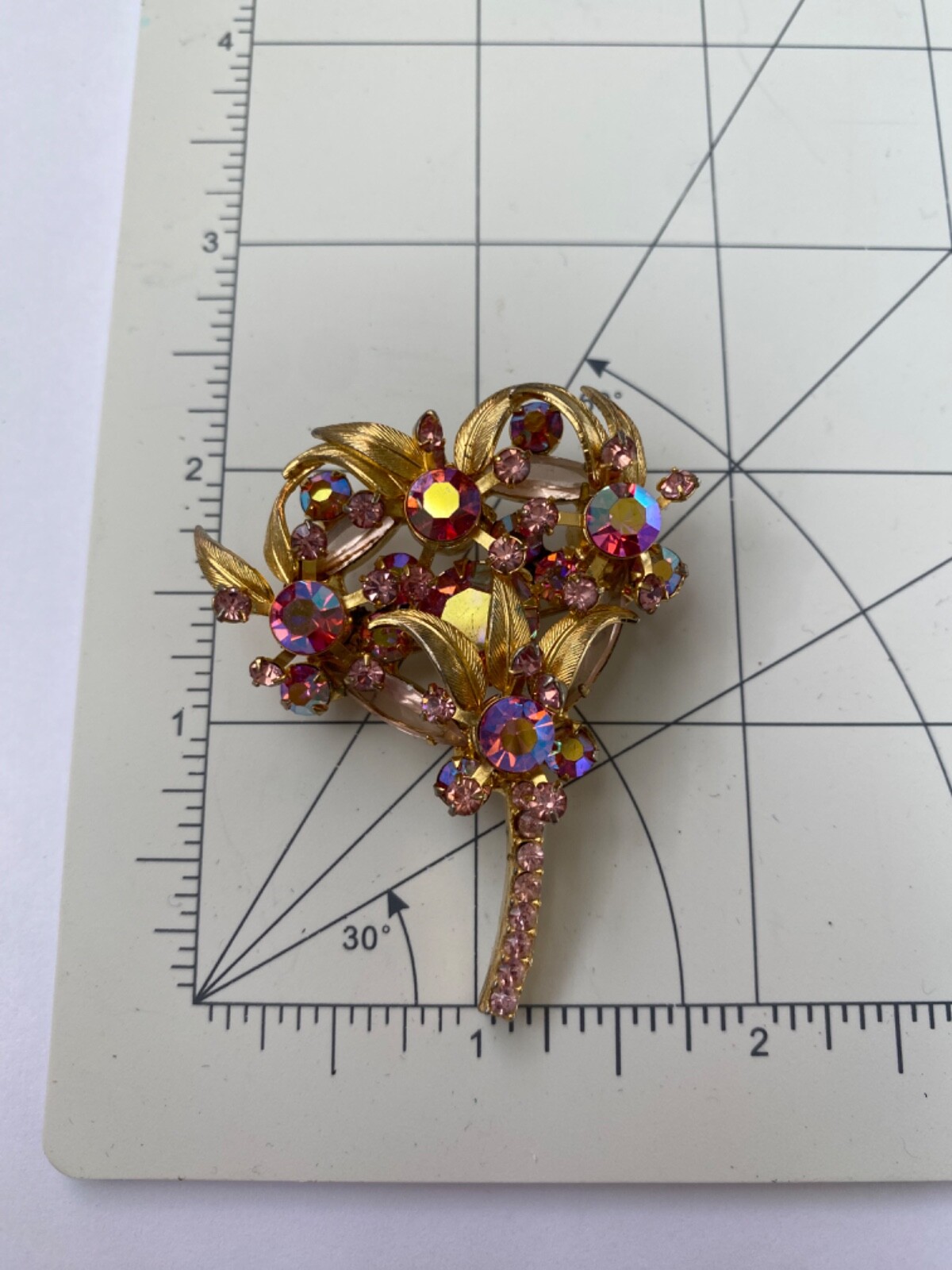 Vintage Juliana D&E Brooch Reference Book Piece 1964 60s MCM Pink Floral Spray