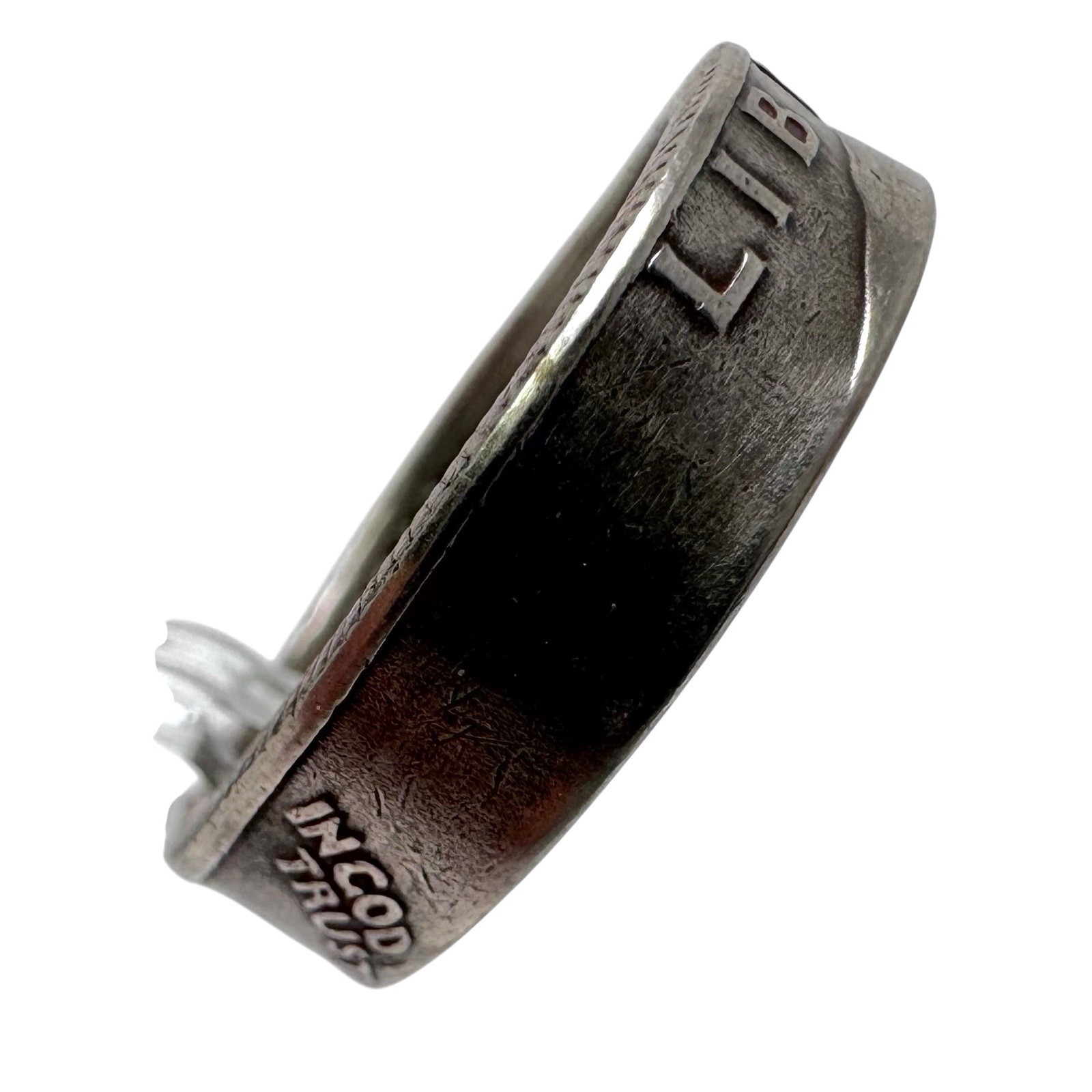 Vintage 1978 US Quarter Coin Ring Silver Tone Narrow Band Handmade Jewelry 9