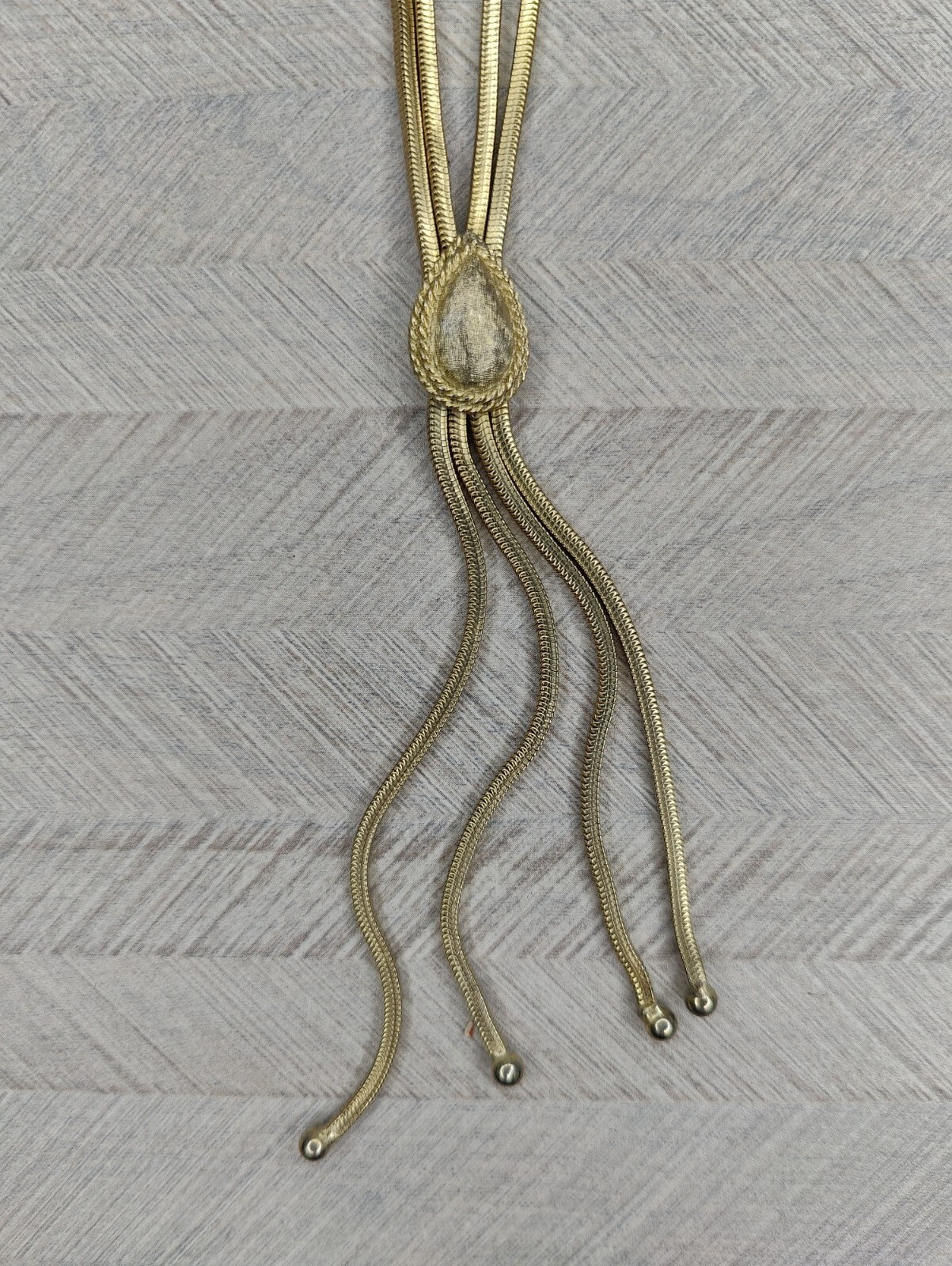 Signed Francois Necklace Pendant Gold Tone Finish 15″ Two Strand Vintage PB