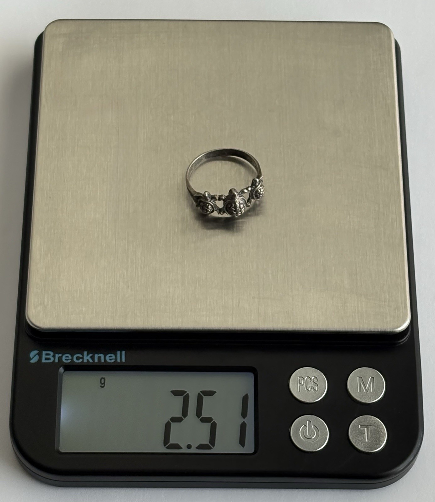 Vintage Sterling Silver Turtle Band Ring Size 8.5 Three Detailed Turtles 925