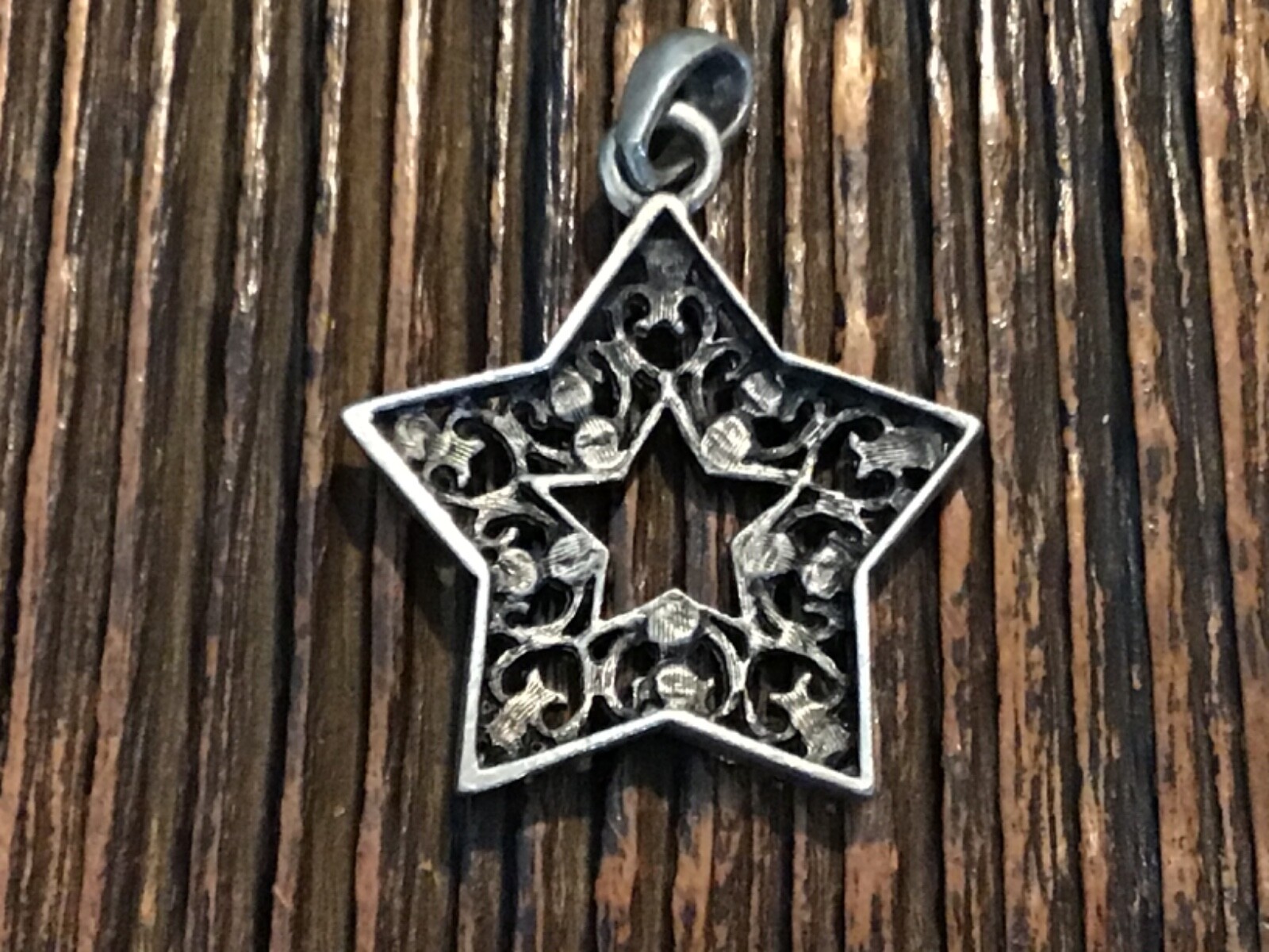 Vintage Silver Plated Rhinestone Star Pendant