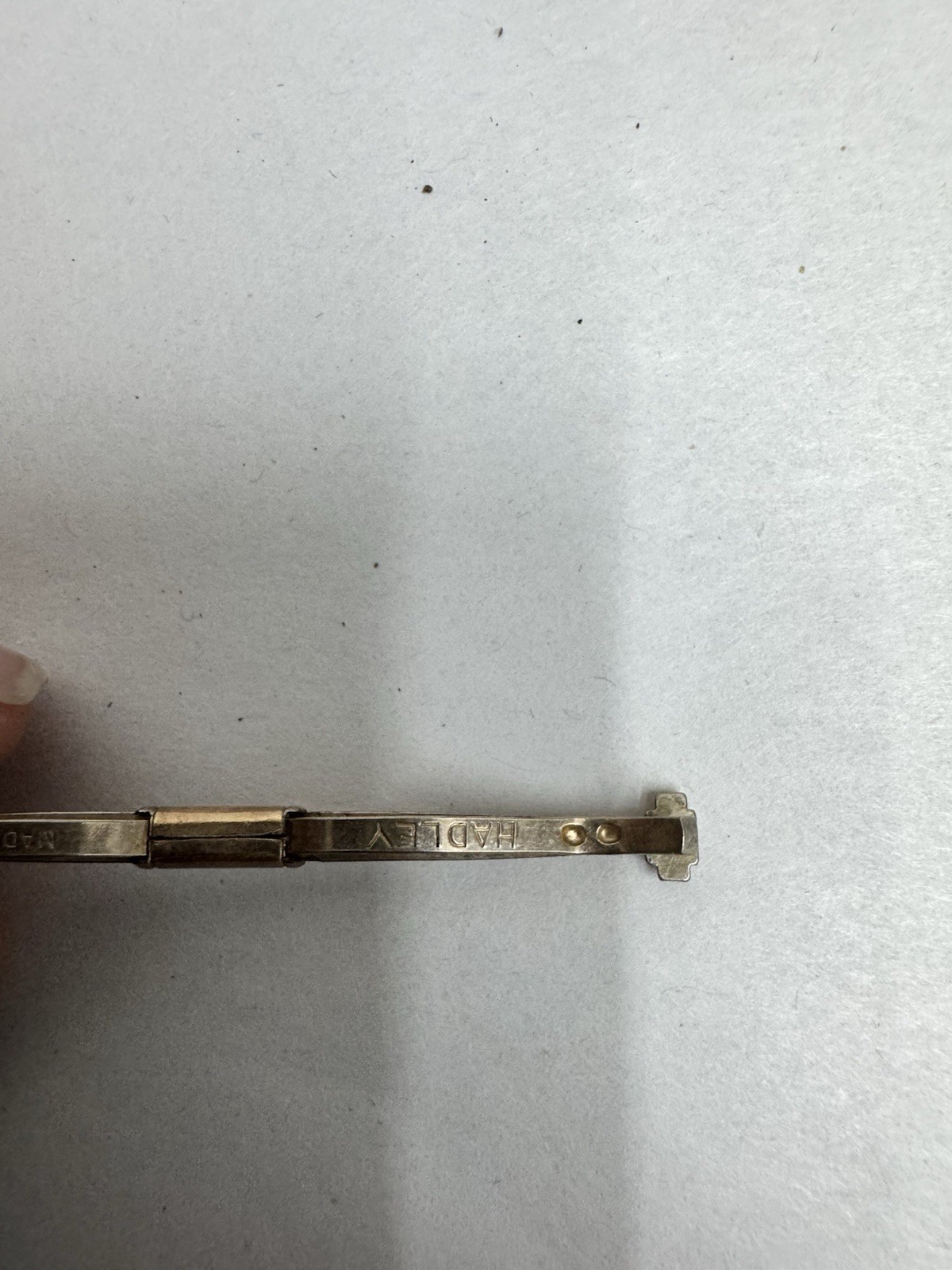 Vintage Hadley Gold Tone Dress Shirt Collar Bar Clip 2-1/8 Inches