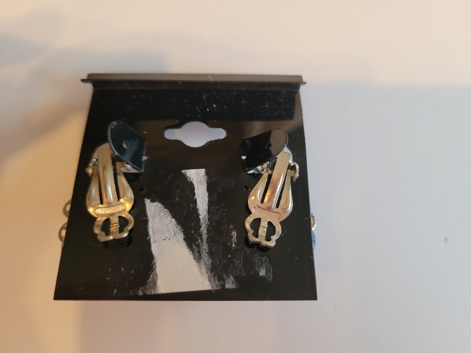 VTG Cluster round unique blue silver Clip Earrings Flower Grannycore