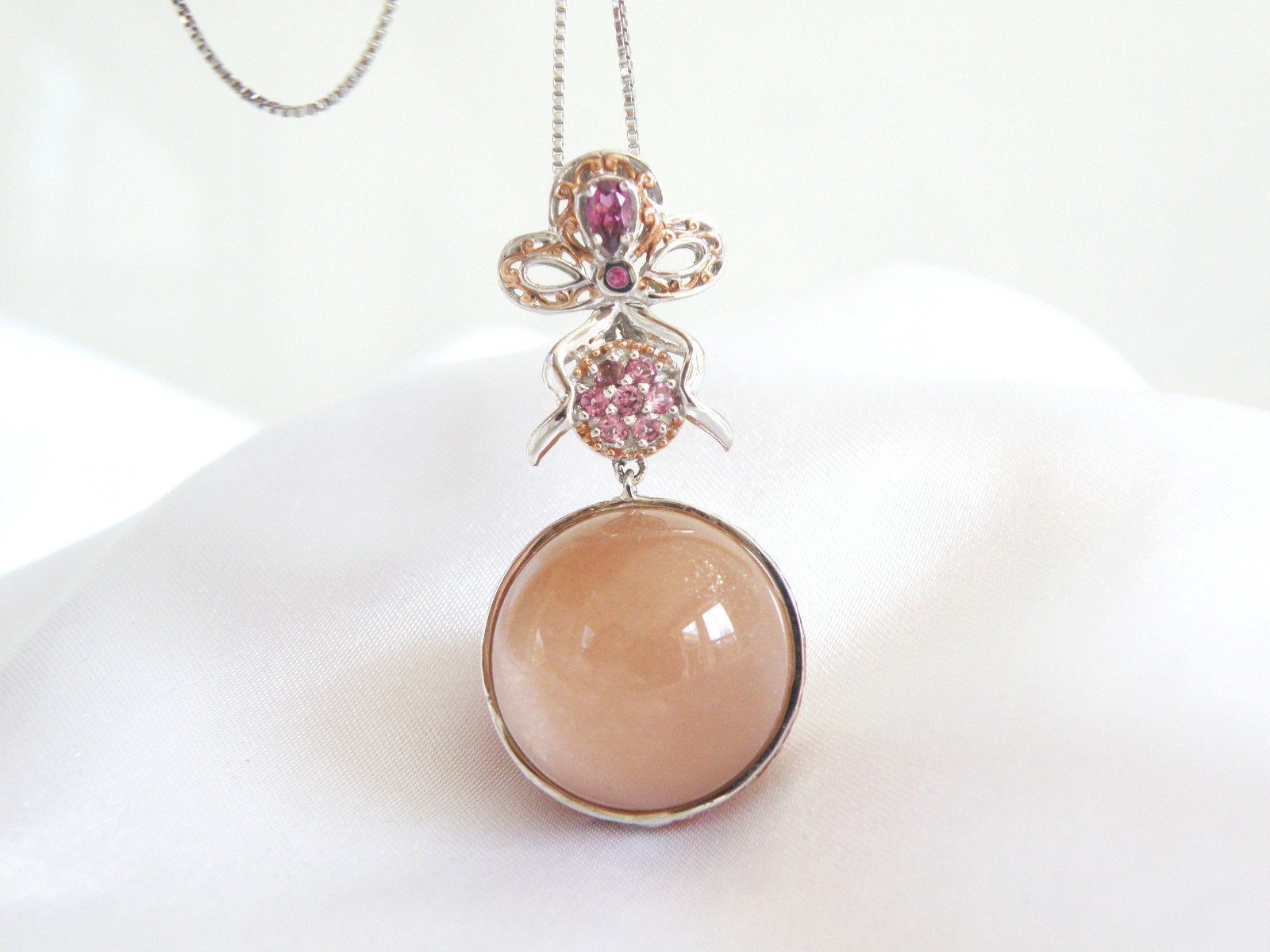 Sterling Silver 925 Gems En Vogue Michael Valitutti Moonstone Orb Pendant