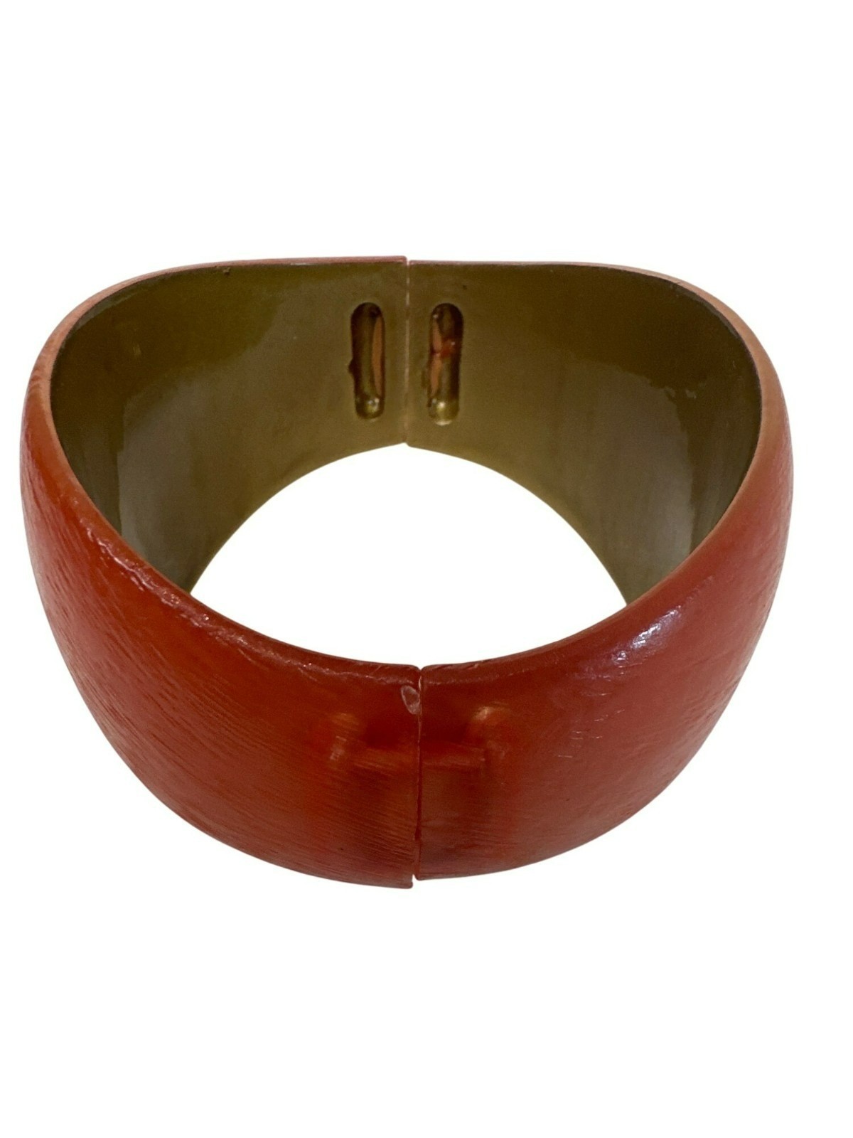Vintage Bangle Bracelet Red & Gold Chunky Statement 60s 80s