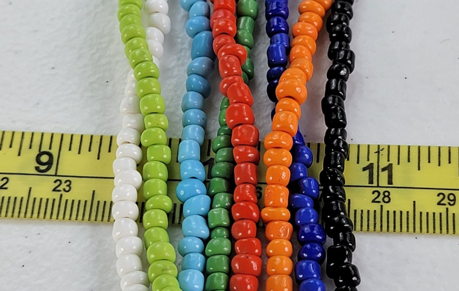 Vintage Multicolor Multi-Strand Beaded Necklace 19 in Toggle Clasp Acrylic Boho