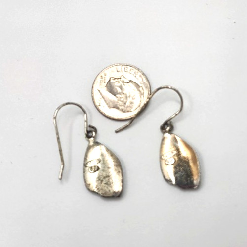 Vintage Avon Green Guilloche Leaf Ladybug Enamel Dangle Hook Wire Earrings