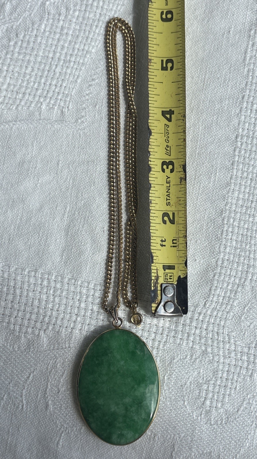Vintage Jade Gemstone 2”x1.5”Pendant w/gold Tone Dragon Overlay,2 Jade Earrings