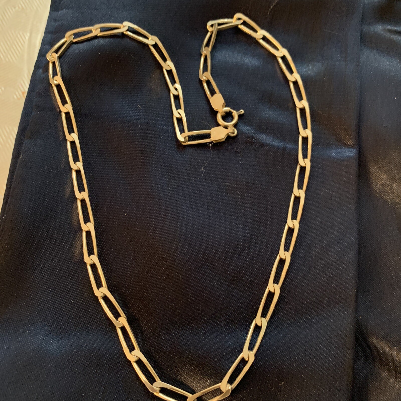 VTG 925 STERLING SILVER OVAL INTERLOCKING CHAIN LINK NECKLACE DESIGNER STYLE