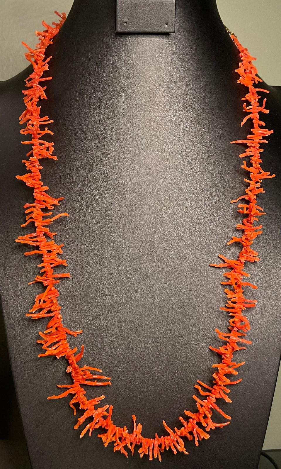 Vintage Branch/TWIG NATURAL Red Coral Necklace 28”Mediterranean Sea Italian Boho