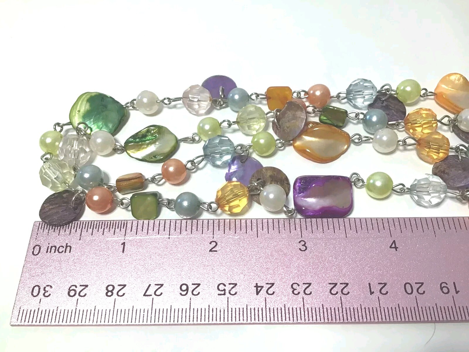 Mother Of Pearl Necklace Double or Single Strand Multi Color Pastels Vintage