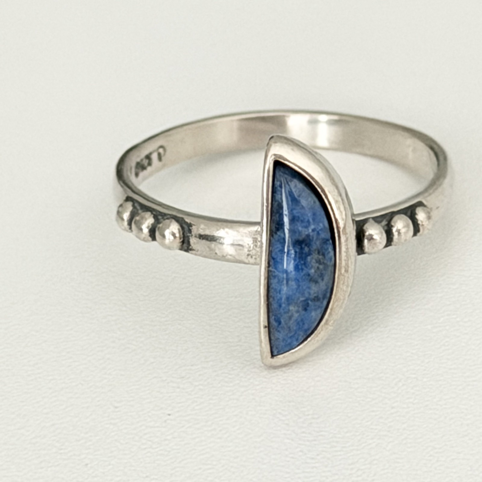 Vintage Carolyn Pollack 925 Sterling Silver Lapis Lazuli Moon Celestial Ring 9