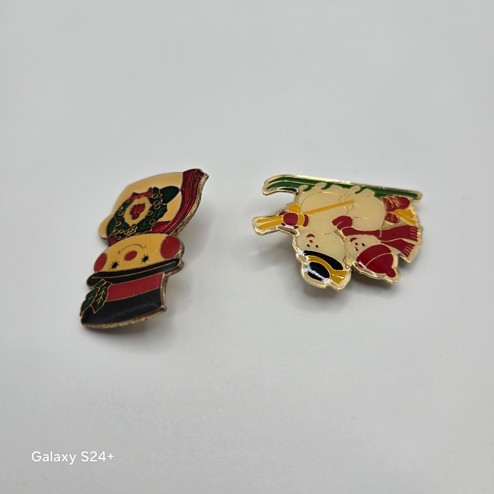 VTG Brooch Set Whimsical Cute Snowman Retro Enamel Painted Cartoon Holiday Pins