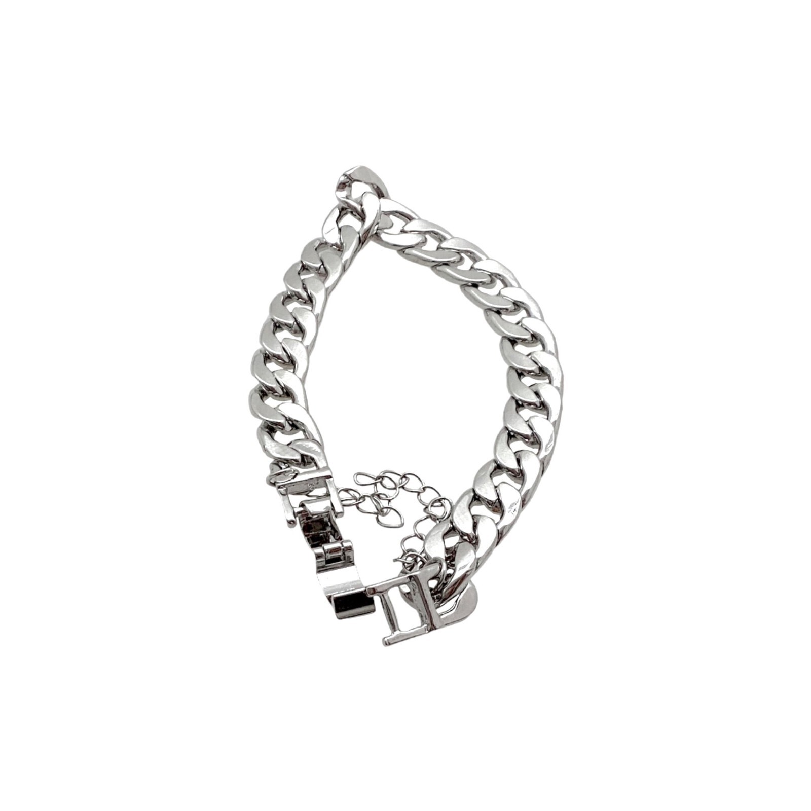 Cuban Miami Chain Bracelet S/M Silver Plated Business Casual Party Going Out