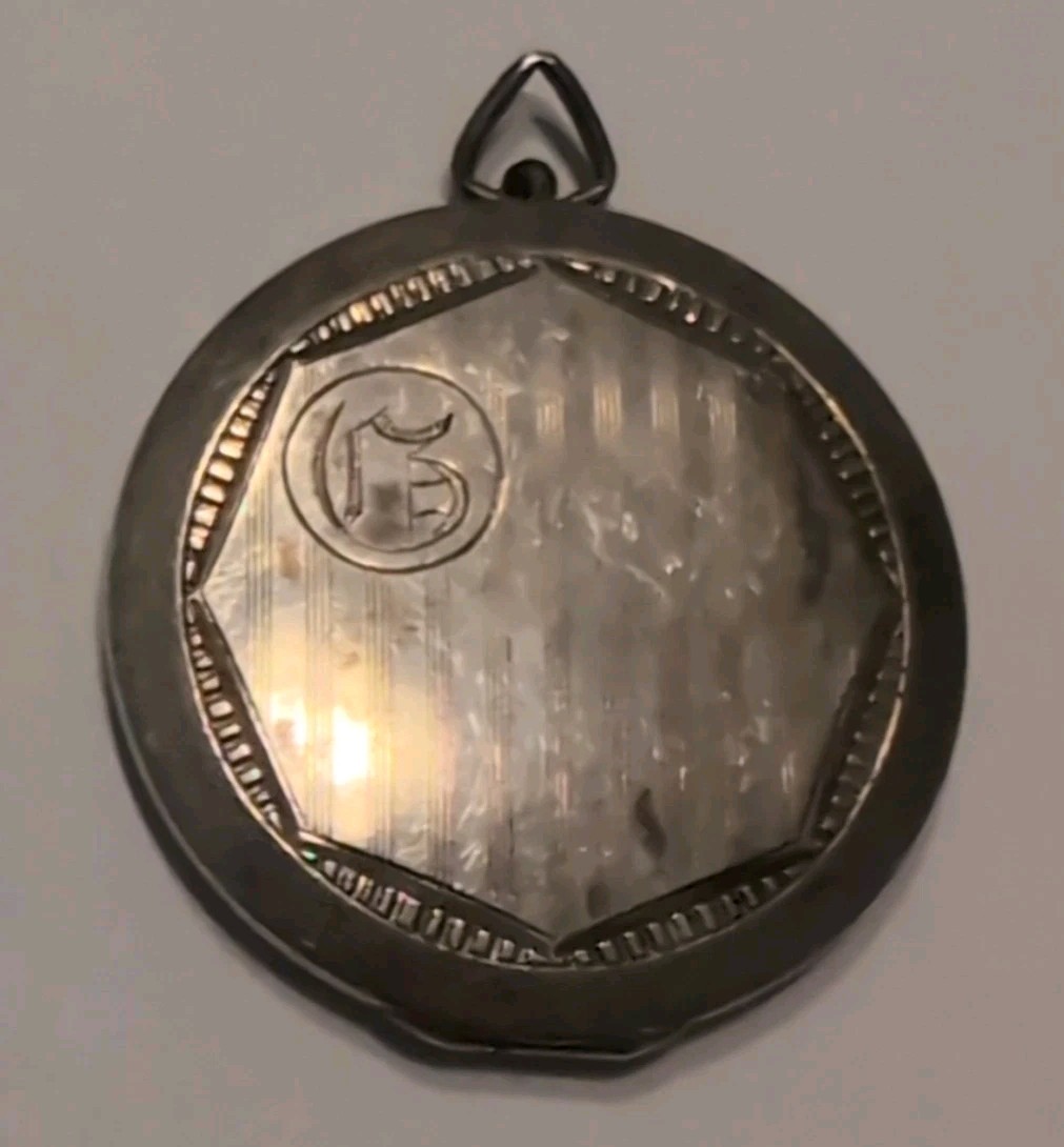 Antique AAG CO Sterling Locket Pendant Monogrammed L
