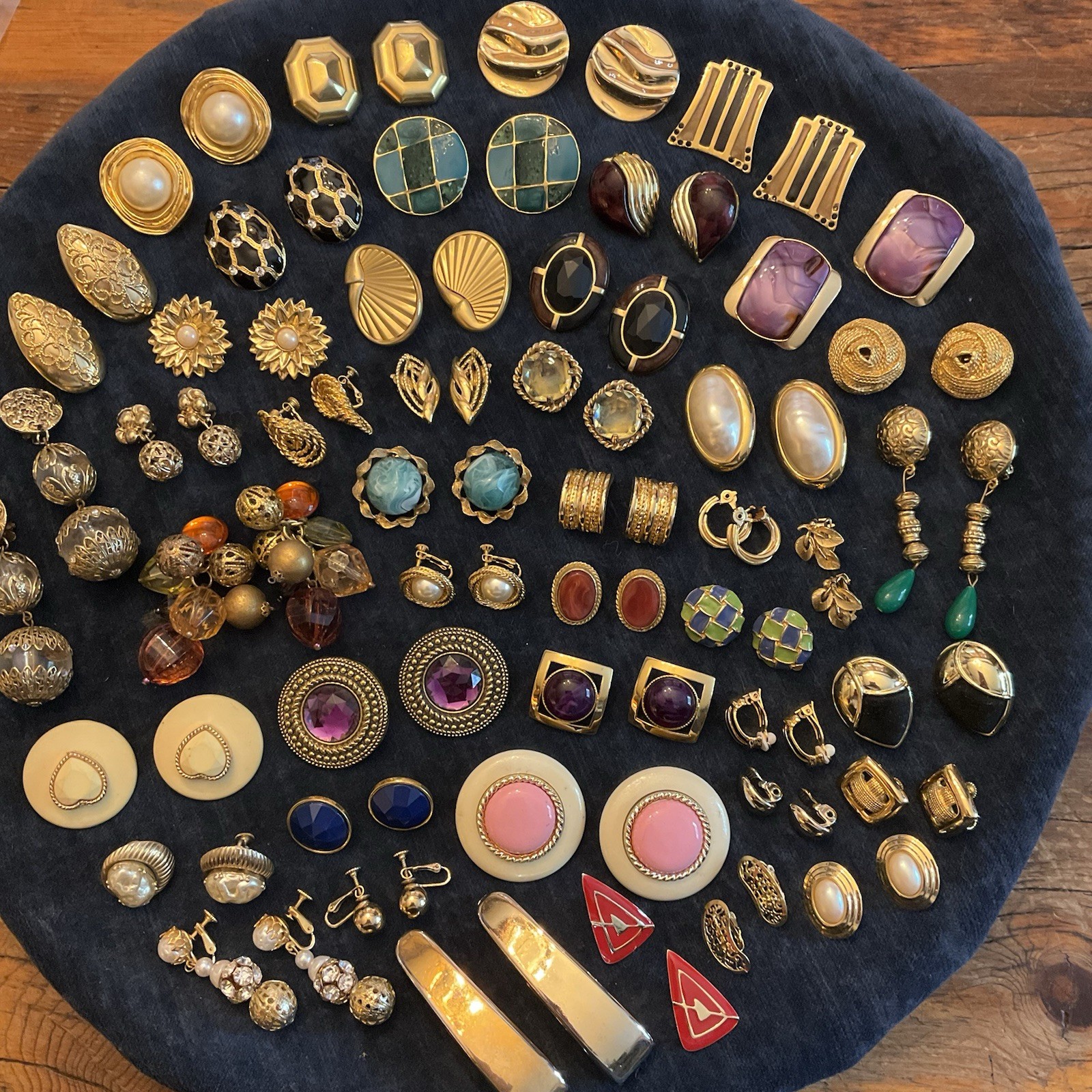 HUGE Lot Vintage Clip On Screw back Earrings TRIFARI Sarah Cov Gay Boyer Coro