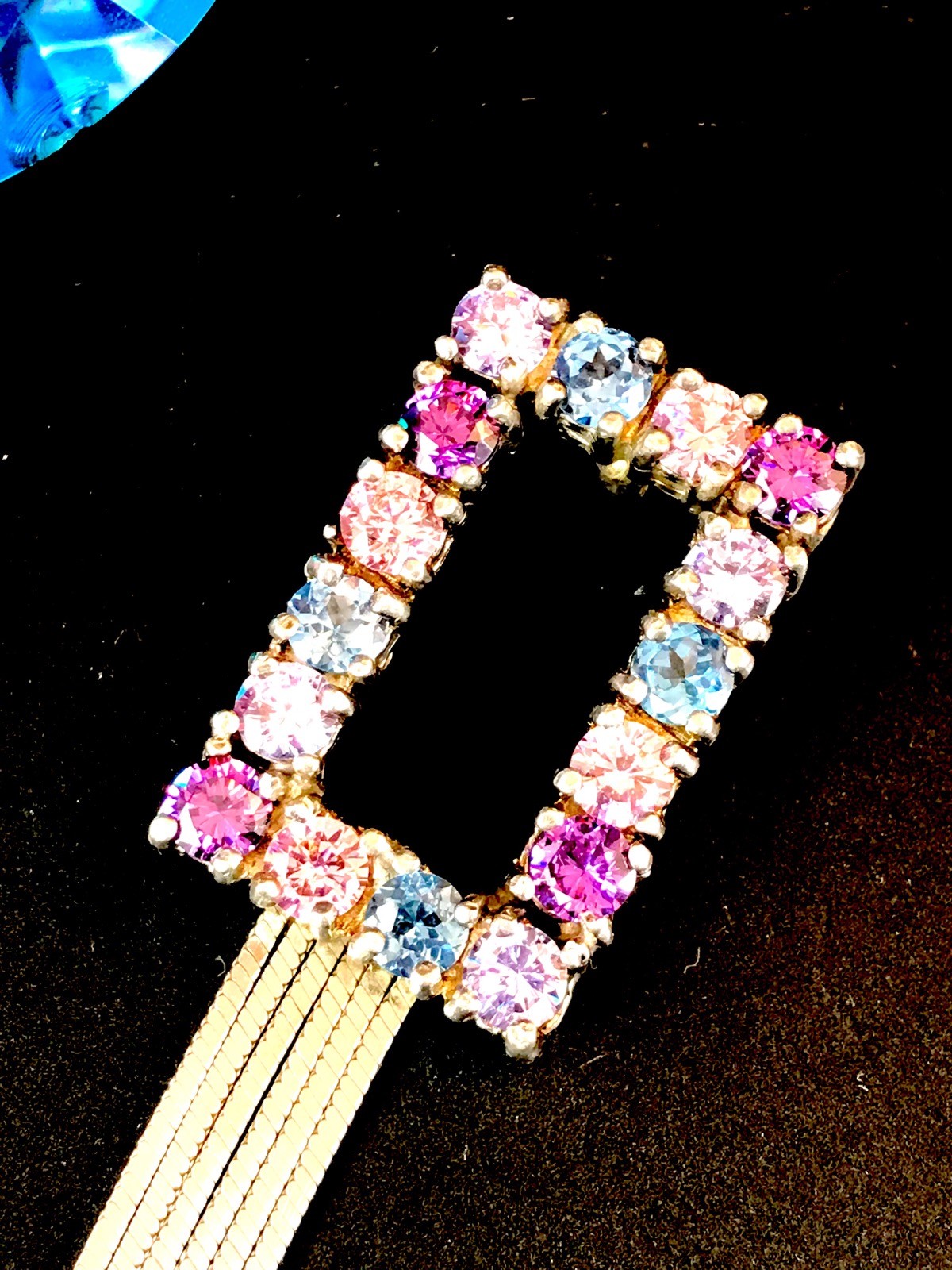 GORGEOUS SIGNED OXETTE 925 STERLING 9.38 CT MULTICOLOR GEMSTONE 6 TASSEL PENDANT