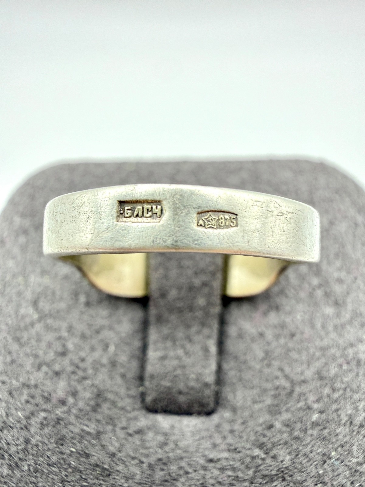 Vintage Ring with niello Sterling Silver 875 USSR time Women Jewelry size 7,5.