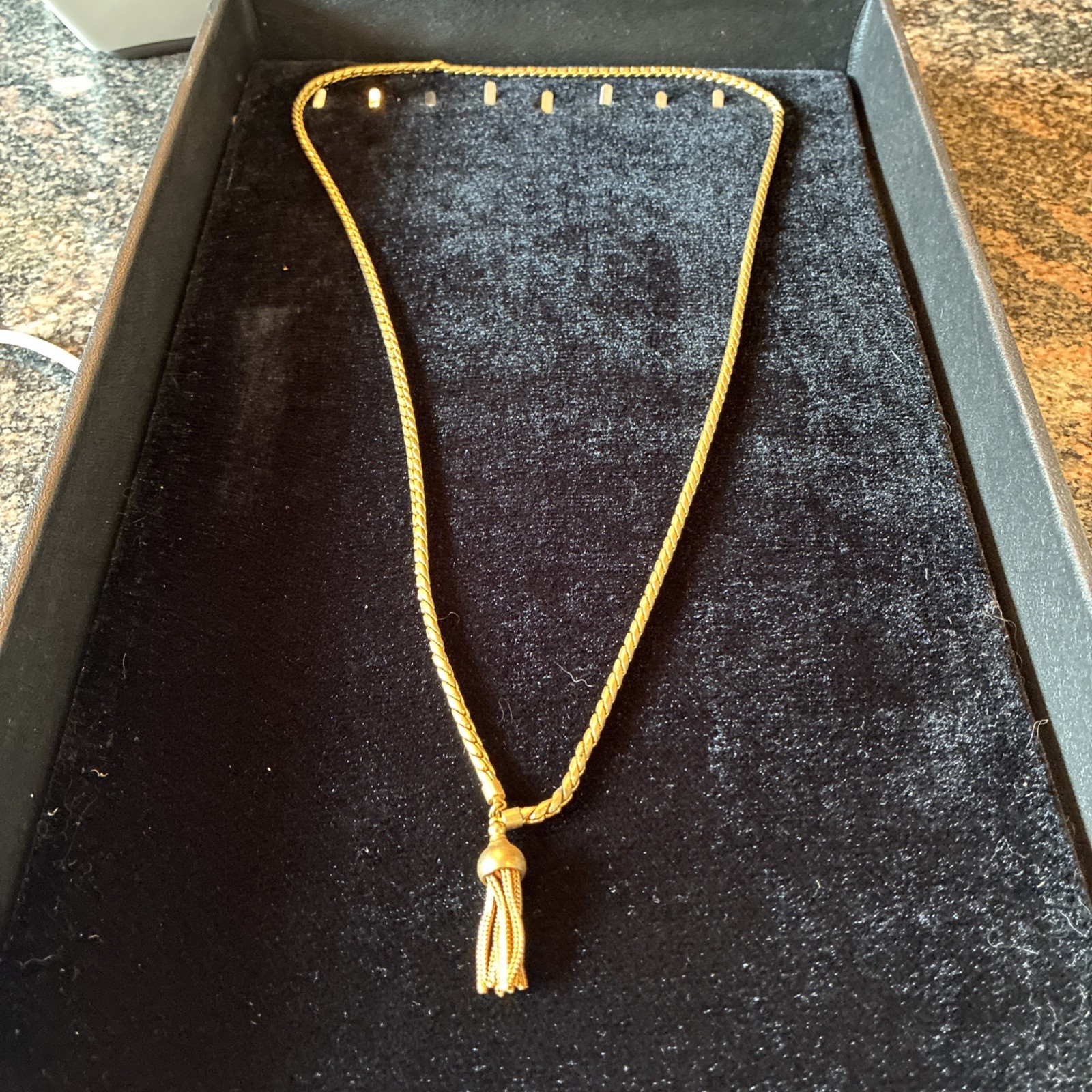 Vintage Gold-Tone Tassel Necklace 22 Inches