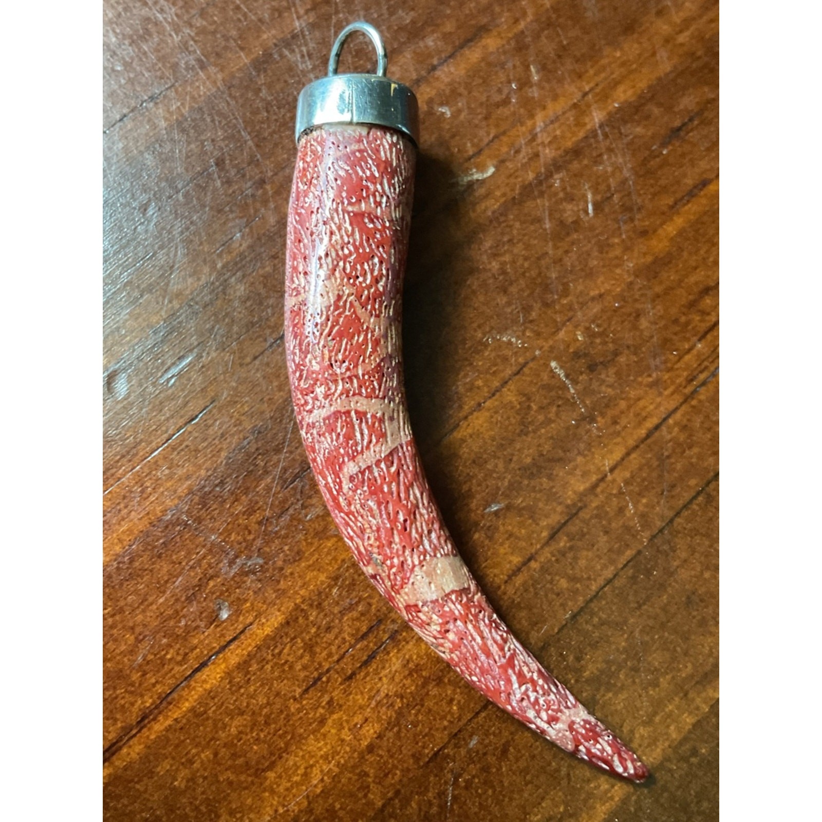 Vintage Sponge Coral Horn Pendant