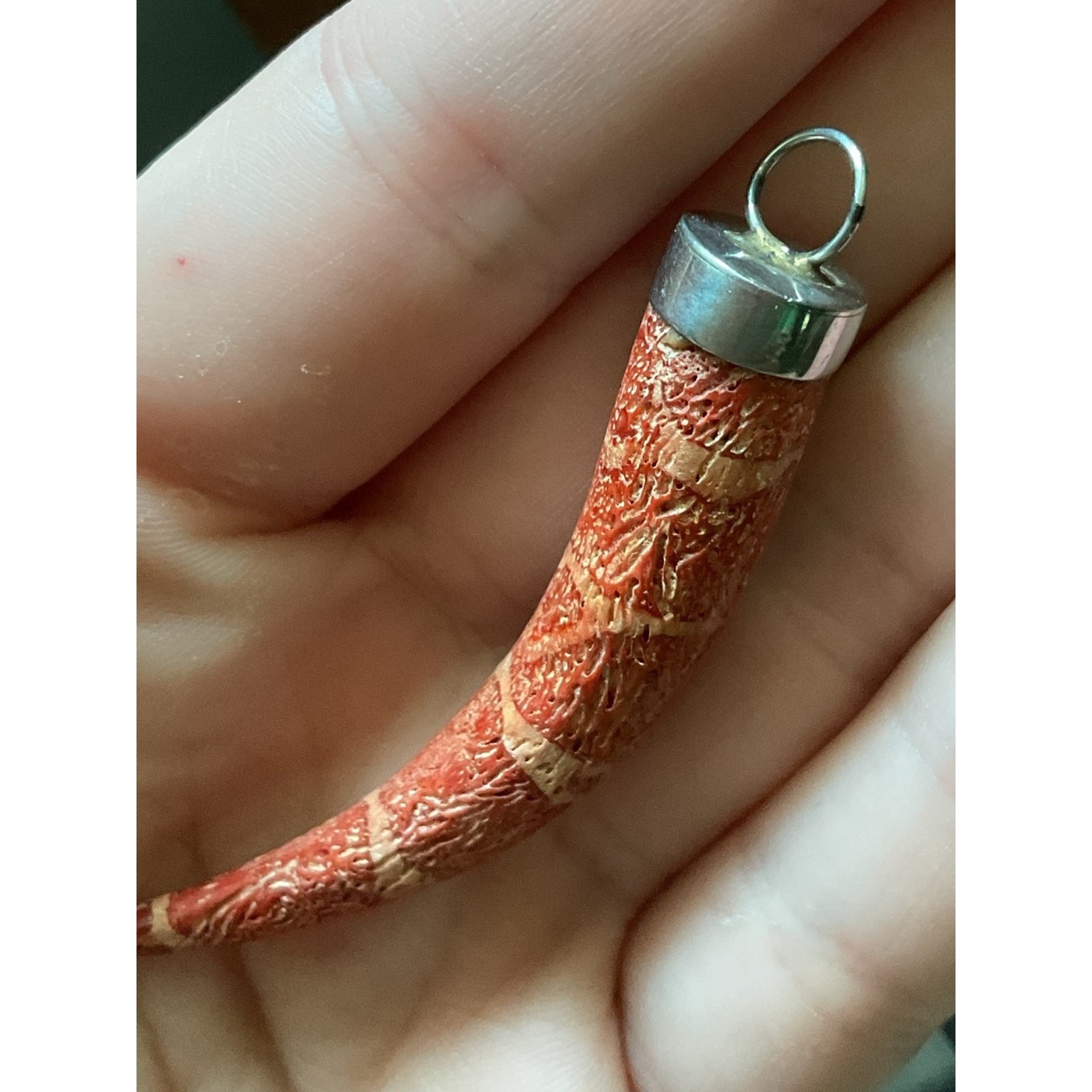 Vintage Sponge Coral Horn Pendant