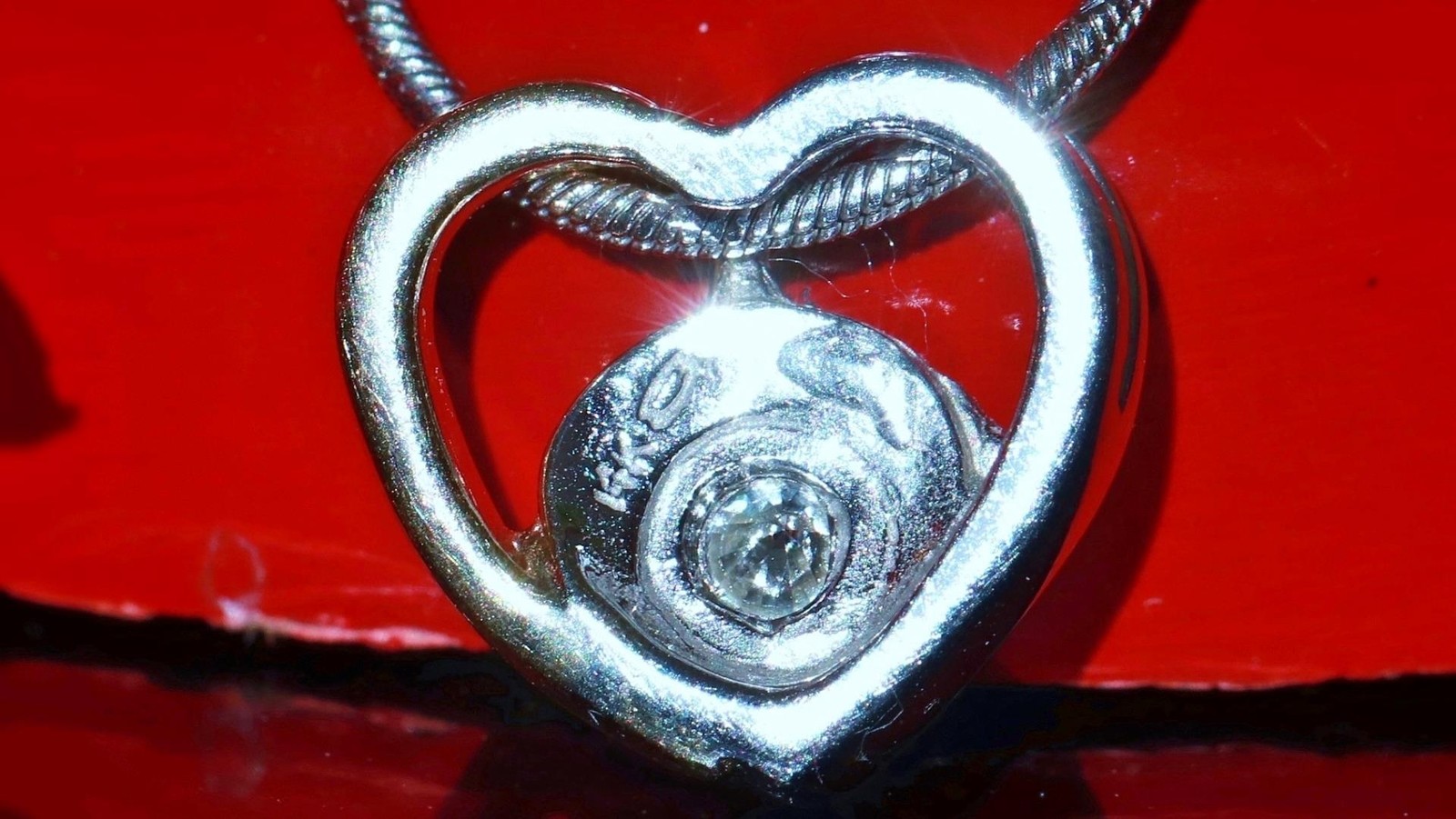 14k multi tone gold pendant 0.35ct natural diamond heart 18.0″ necklace 5.38gr