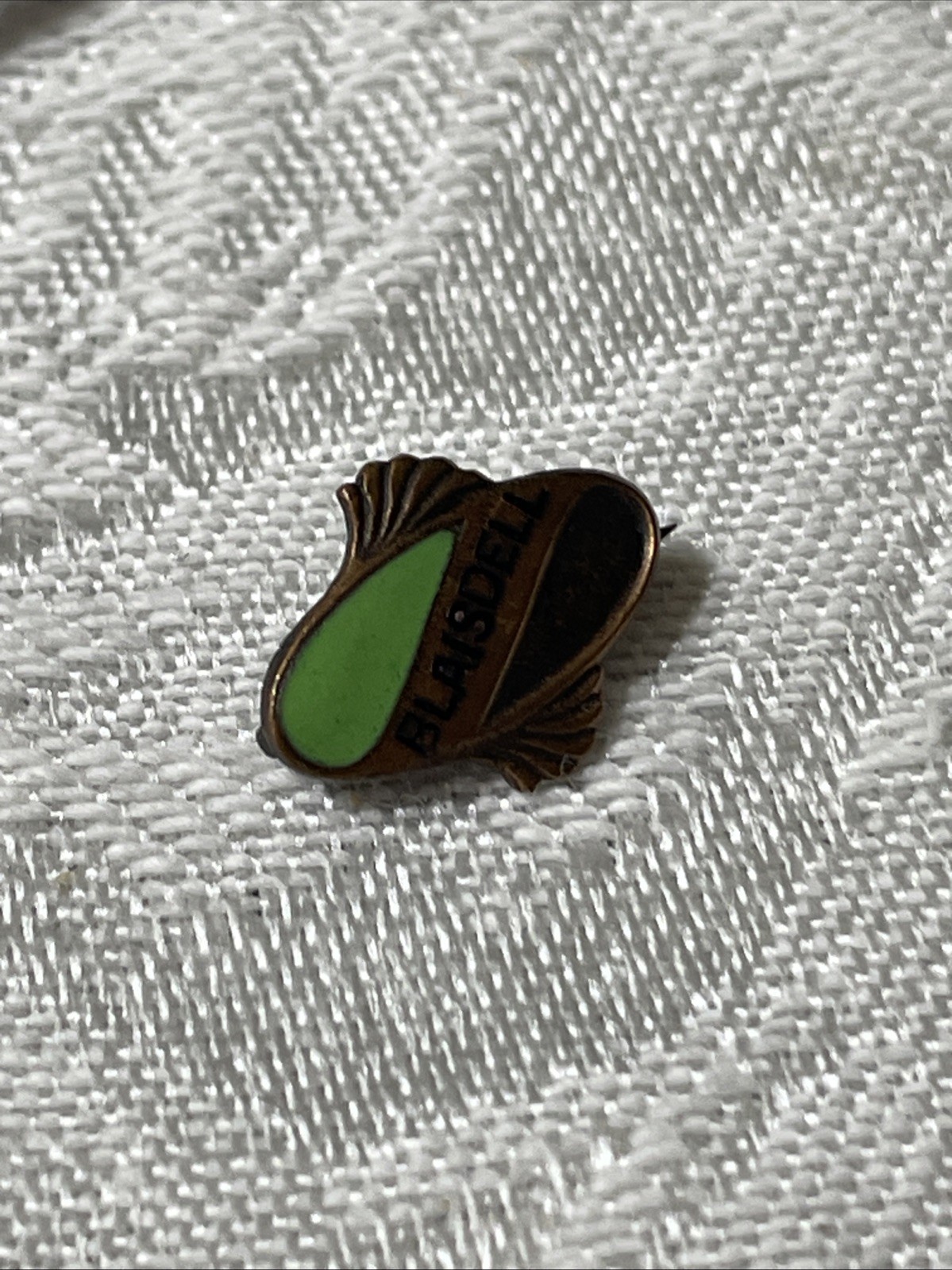 Antique Blaisdell Lapel Pin Copper & Enamel Finish Art Nouveau Design