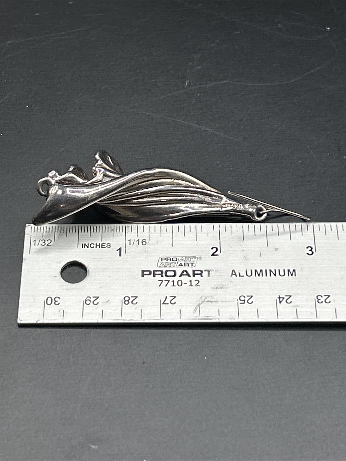 Dangle Pierced 3″ Brutalist HandCrafted Sterling Silver 925 Earrings ISRAEL 14g