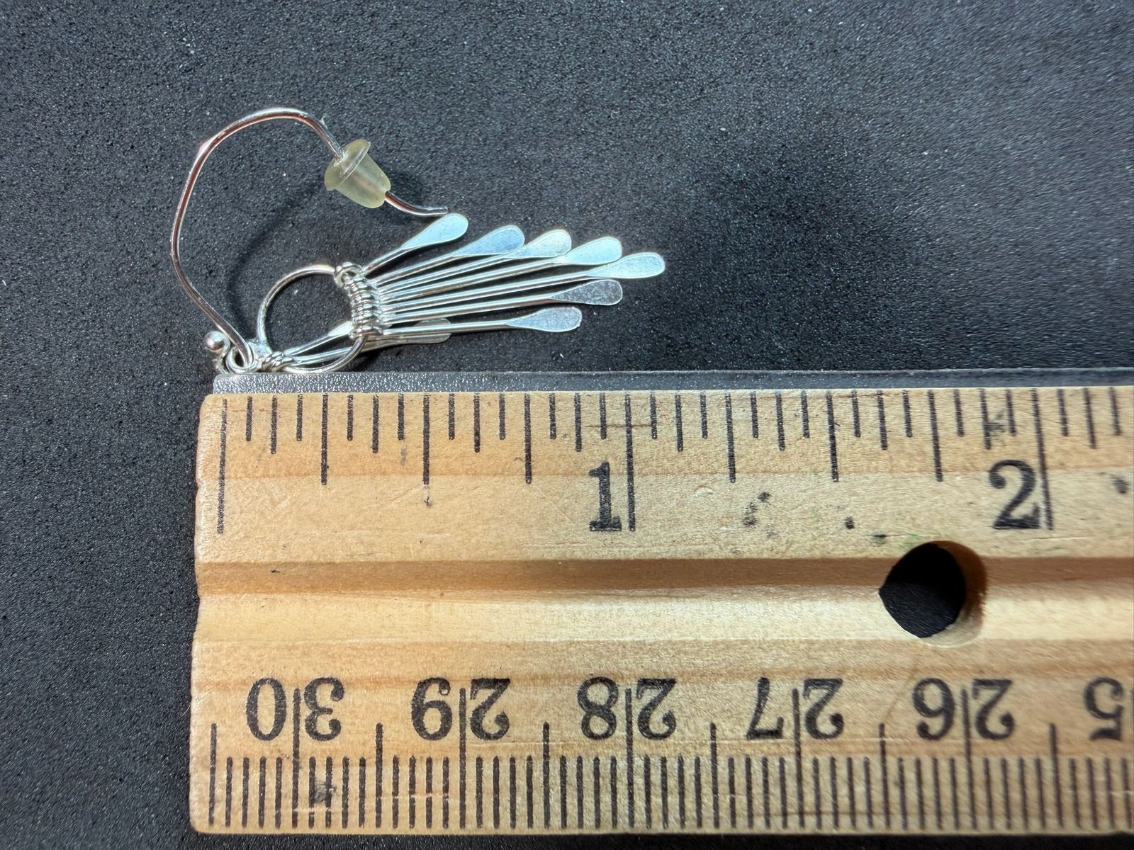1.45g Vintage Sterling Silver 925 Dangle Drop Fringe Earrings Lightweight M