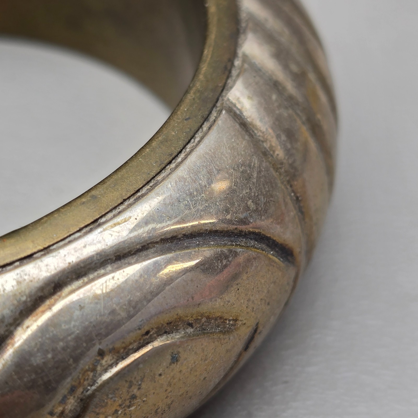 Vintage Bangle Bracelet Lot Mixed Metal Chunky Wide Statement Pair