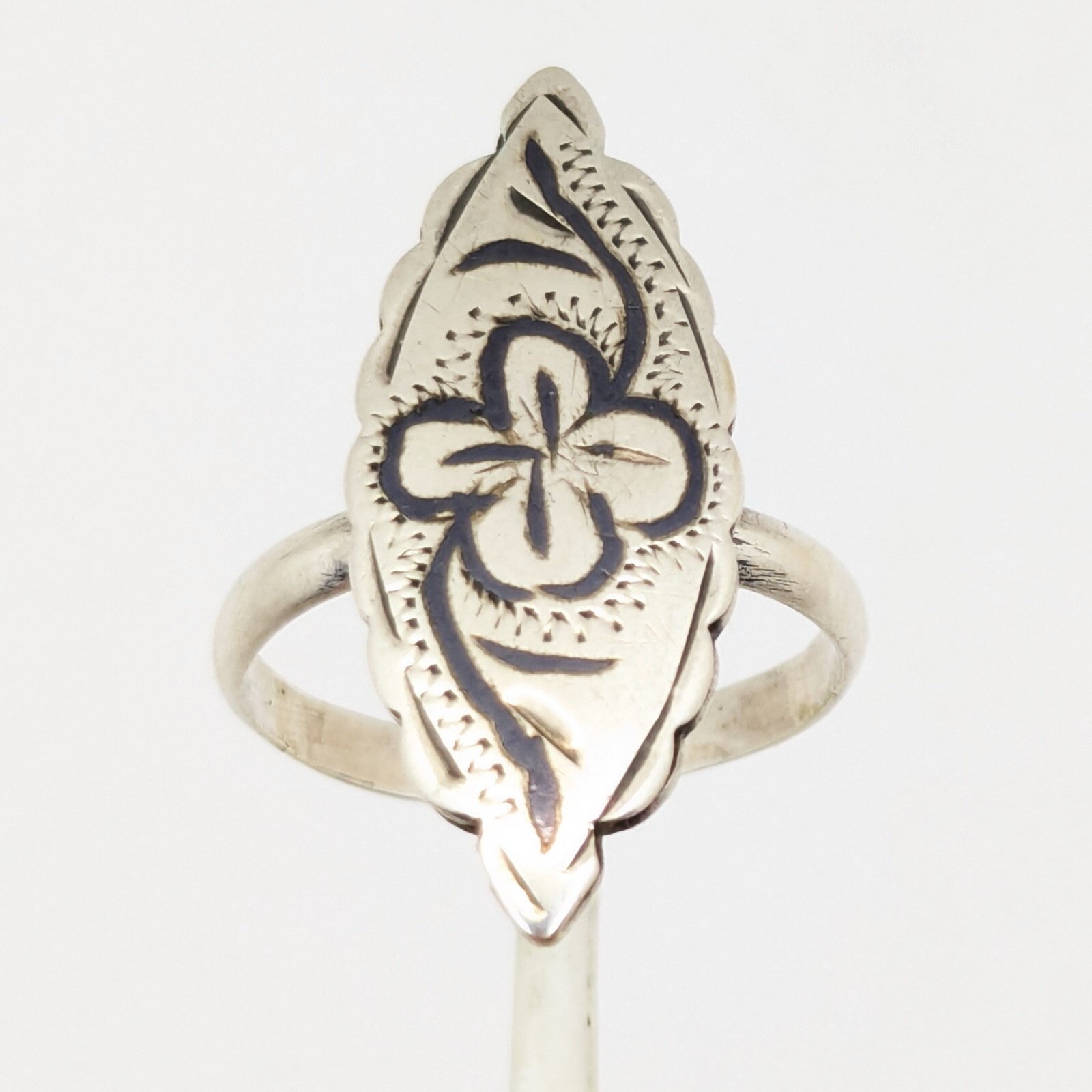 Vintage RING Silver⭐925 stamp Star USSR with Blackening -size: 7US (17.5mm)| #20