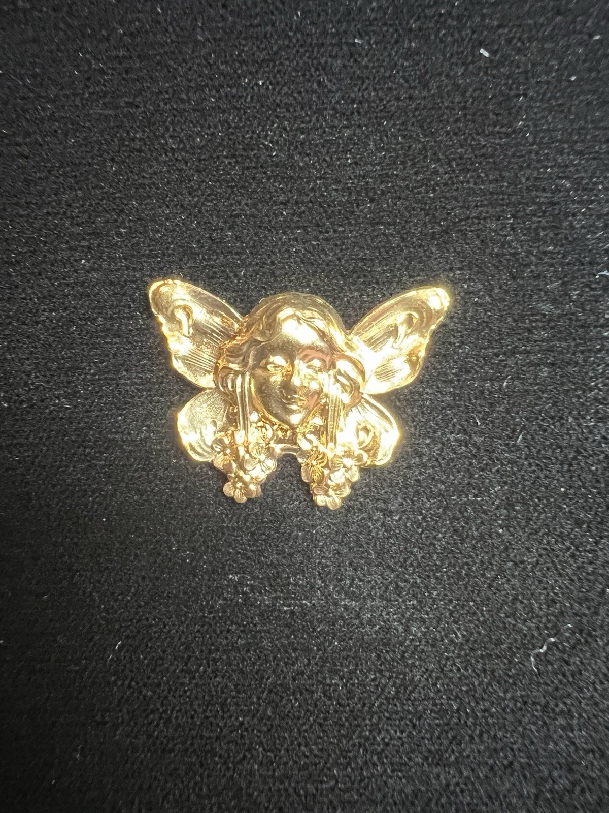 Vintage Brass Stamping Art Nouveau Design 22K Gold Plated for Jewelry/Crafting