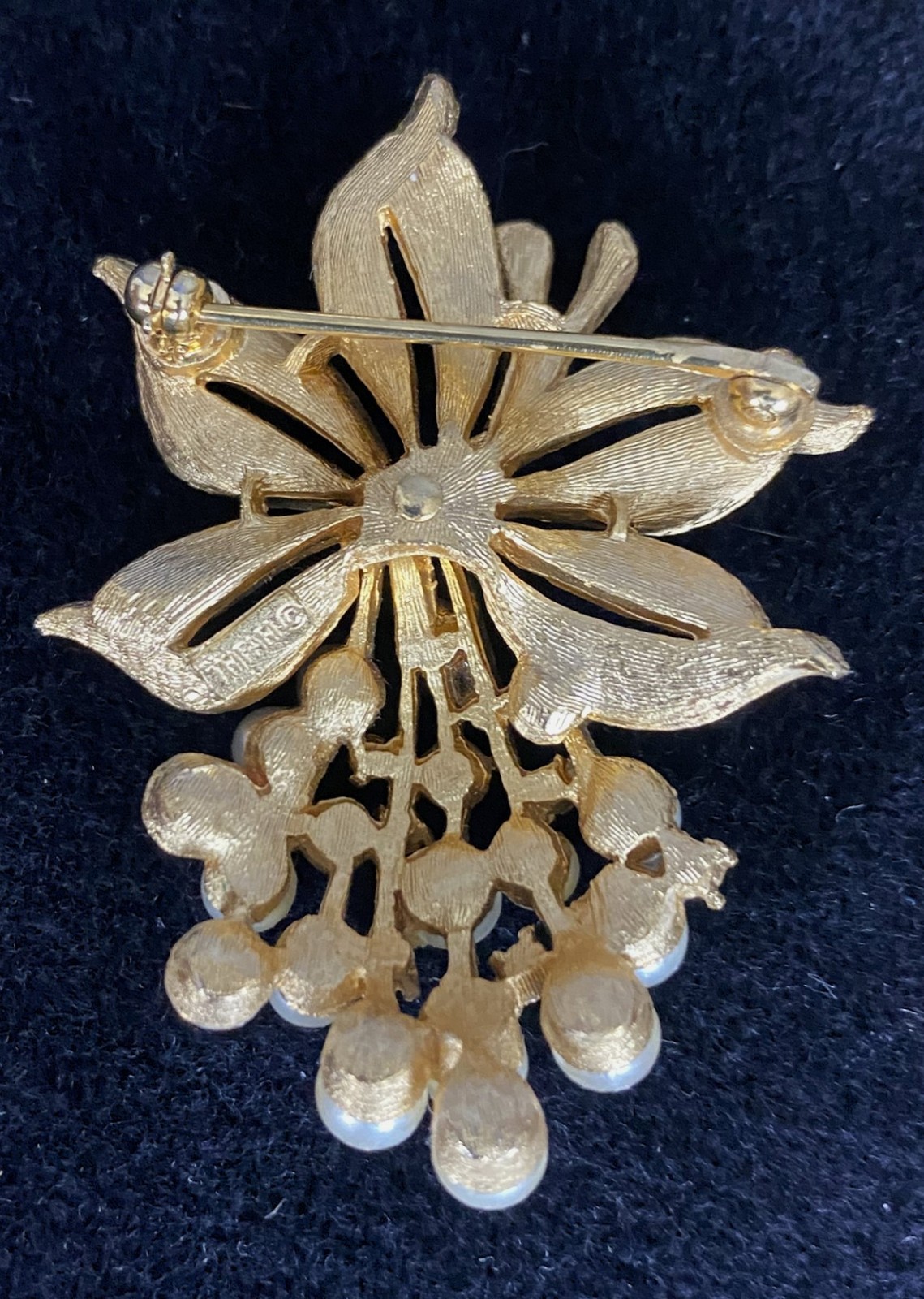 Vintage Signed Crown Trifari Jewelry, Bracelet, 3 Broochs, 4 Pair Clip Earrings